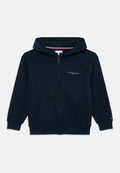 LOGO BRUSHED FLEECE ZIP-THRU HOODY - سويت شيرت بسحاب - كحلي داكن