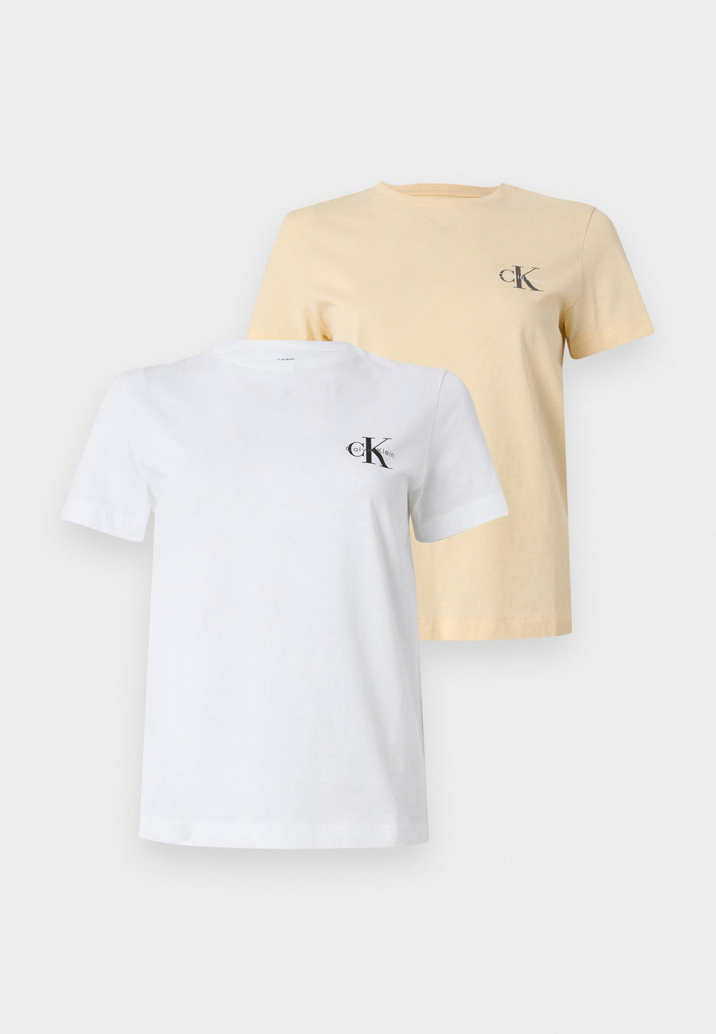 MONOLOGO TEE 2 PACK - Basic T-shirt - vanilla custard/white