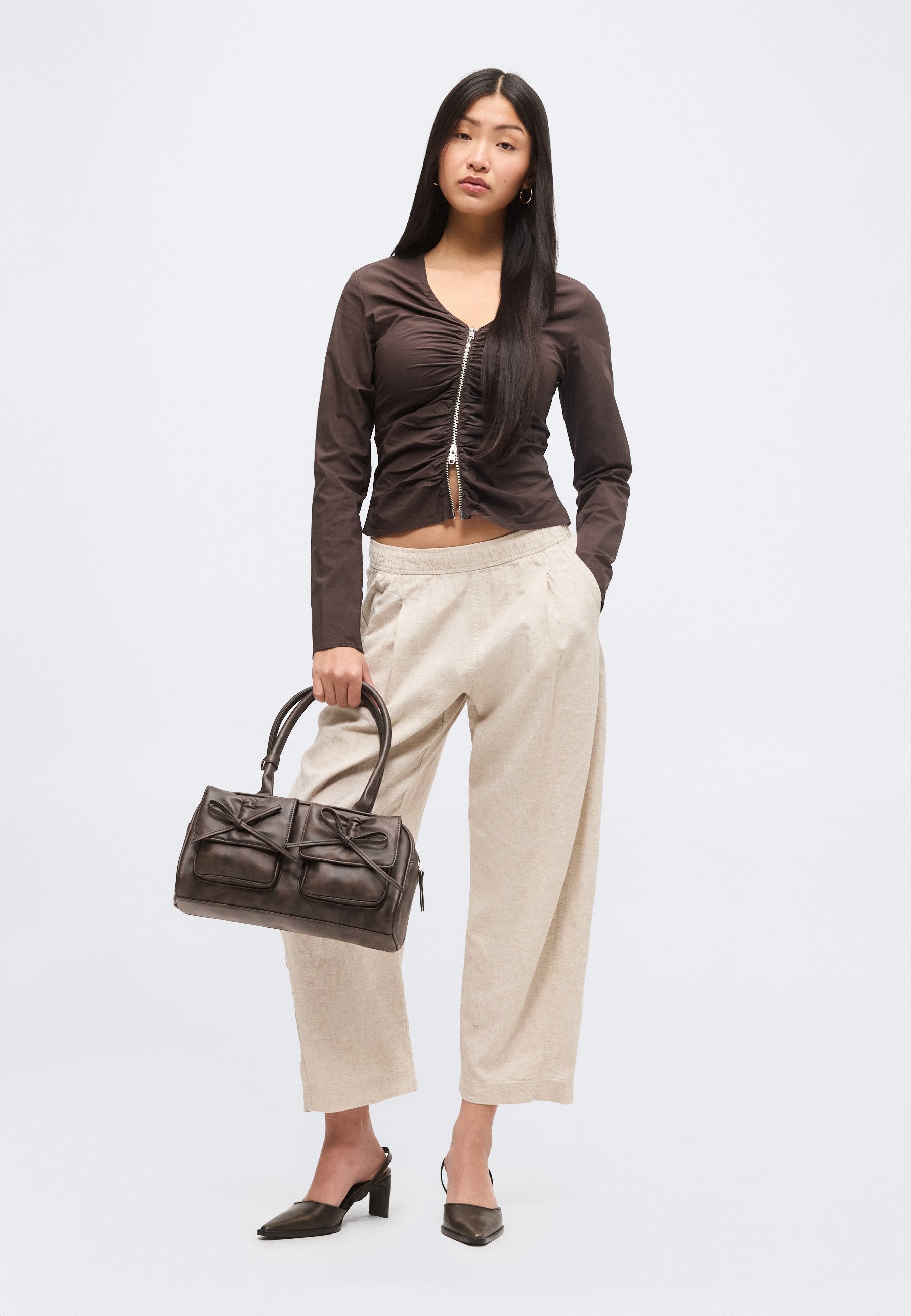 BARREL - Trousers - beige