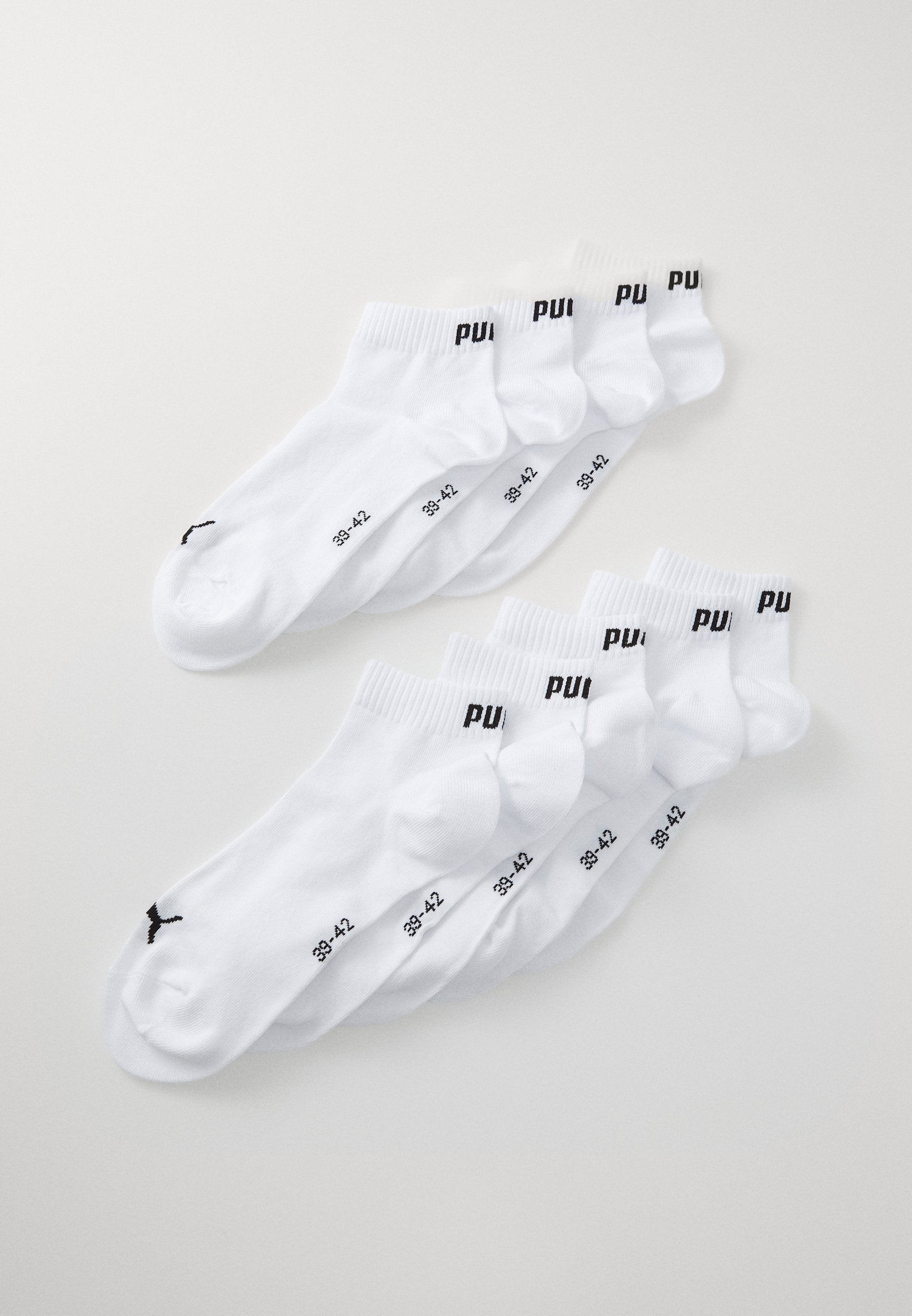 QUARTER PLAIN UNISEX 9 PACK - Sports socks - white
