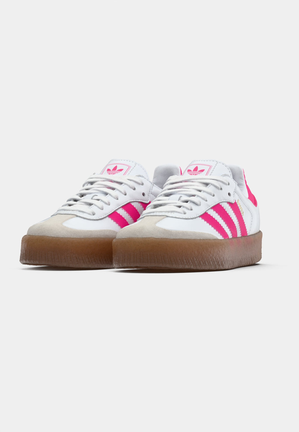 SAMBAE UNISEXE - Baskets - footwear white/shock pink/gold-coloured metallic