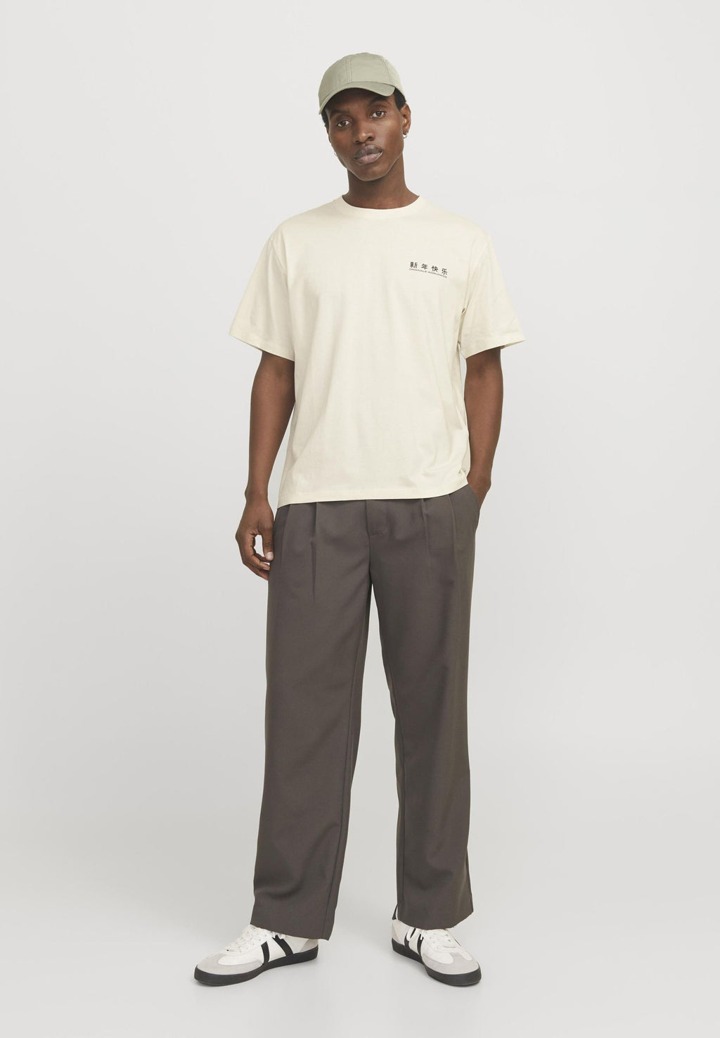 JORSNAKE CREW NECK - Print T-shirt - antique white