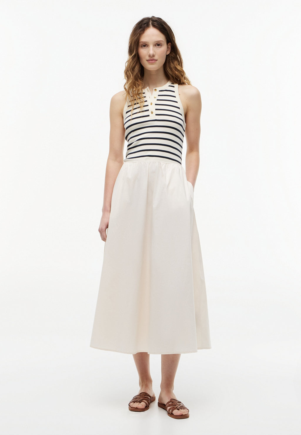 BUTTON DRESS - Day dress - calico/dark night navy