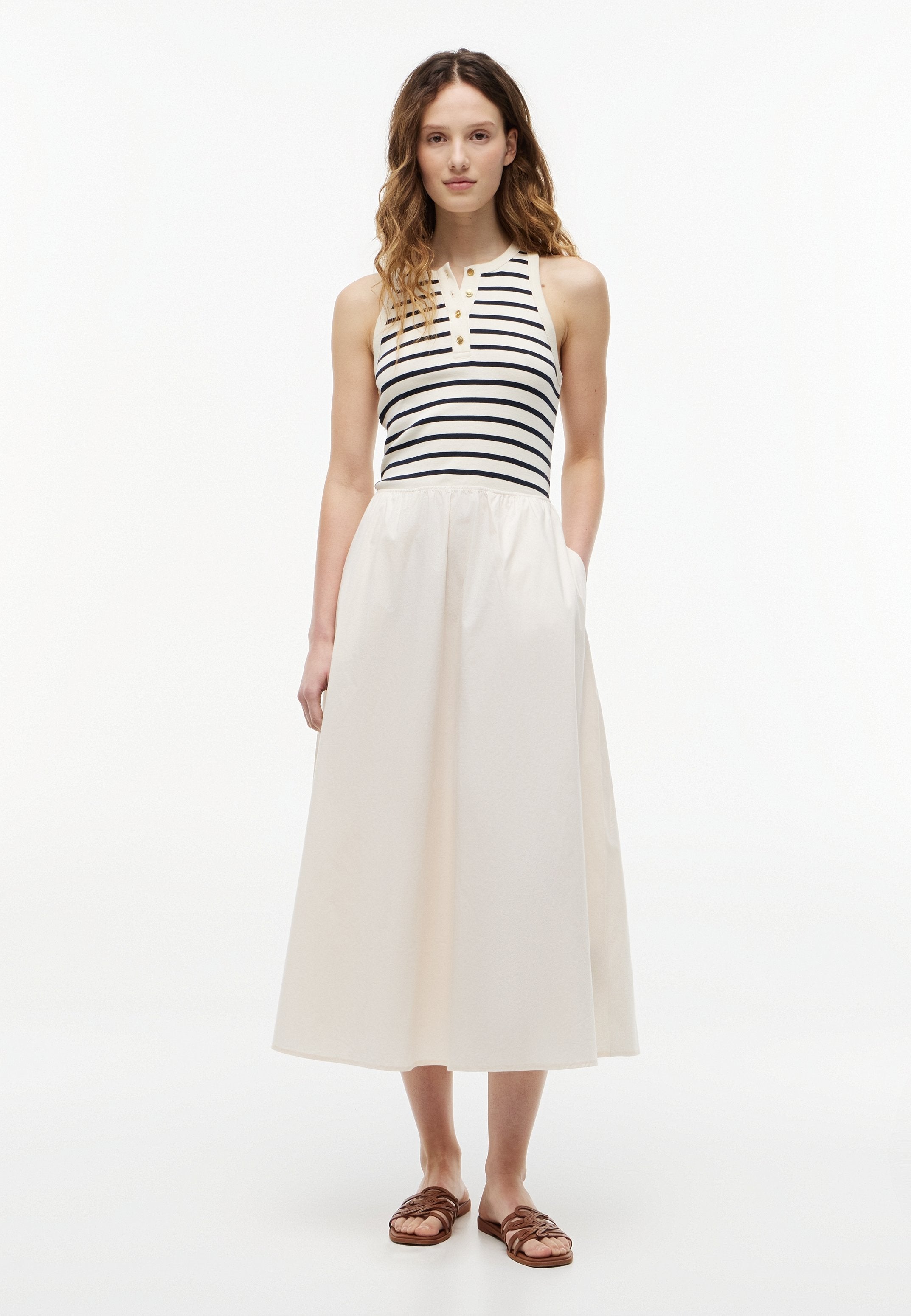 BUTTON DRESS - Day dress - calico/dark night navy