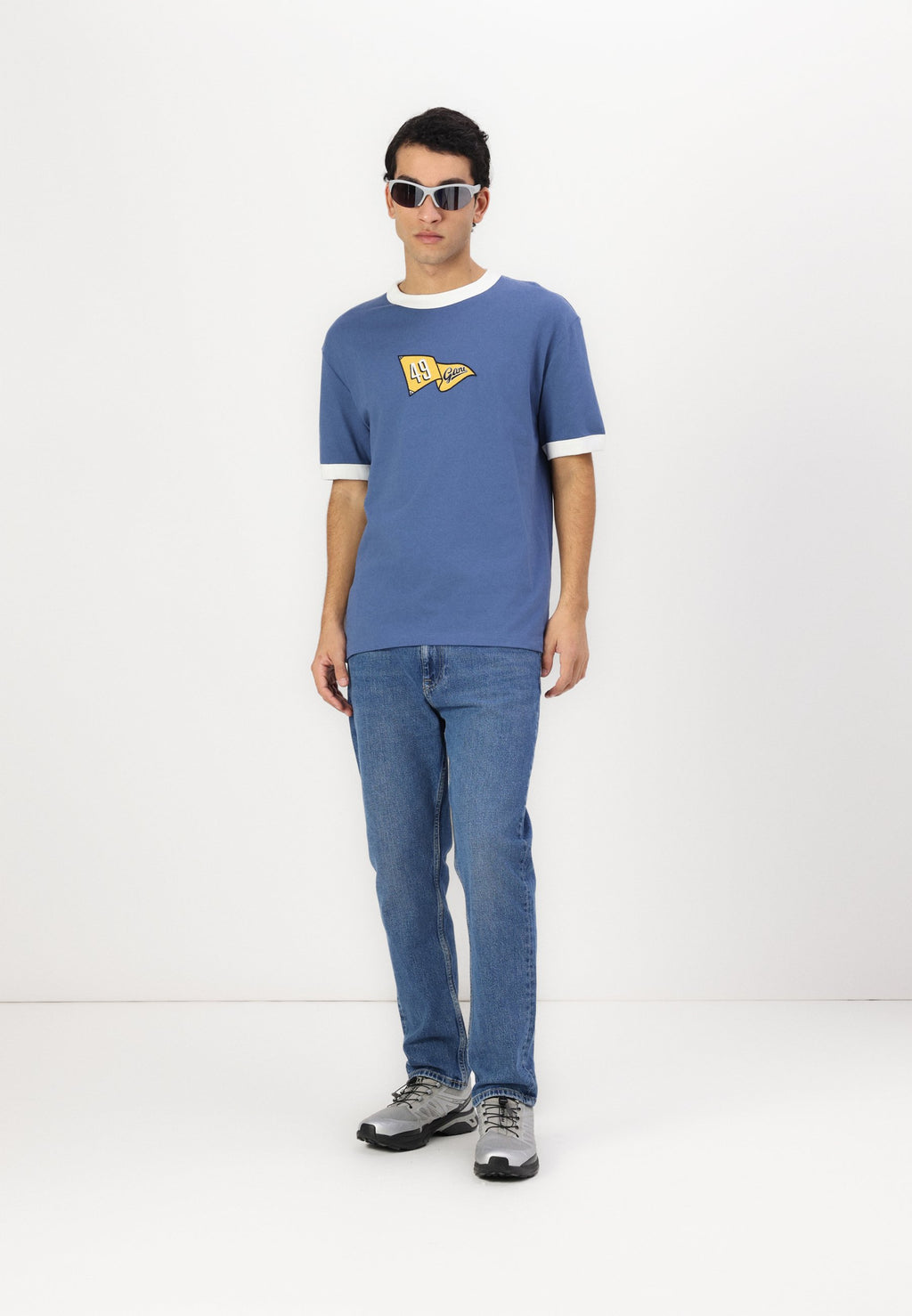 EXCLUSIVE HERITAGE 2.0 ZL REL RINGER SS TSHIRT - Baskılı tişört - vintage mavi