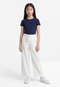 PLEATED PANT BELT - Trousers - white