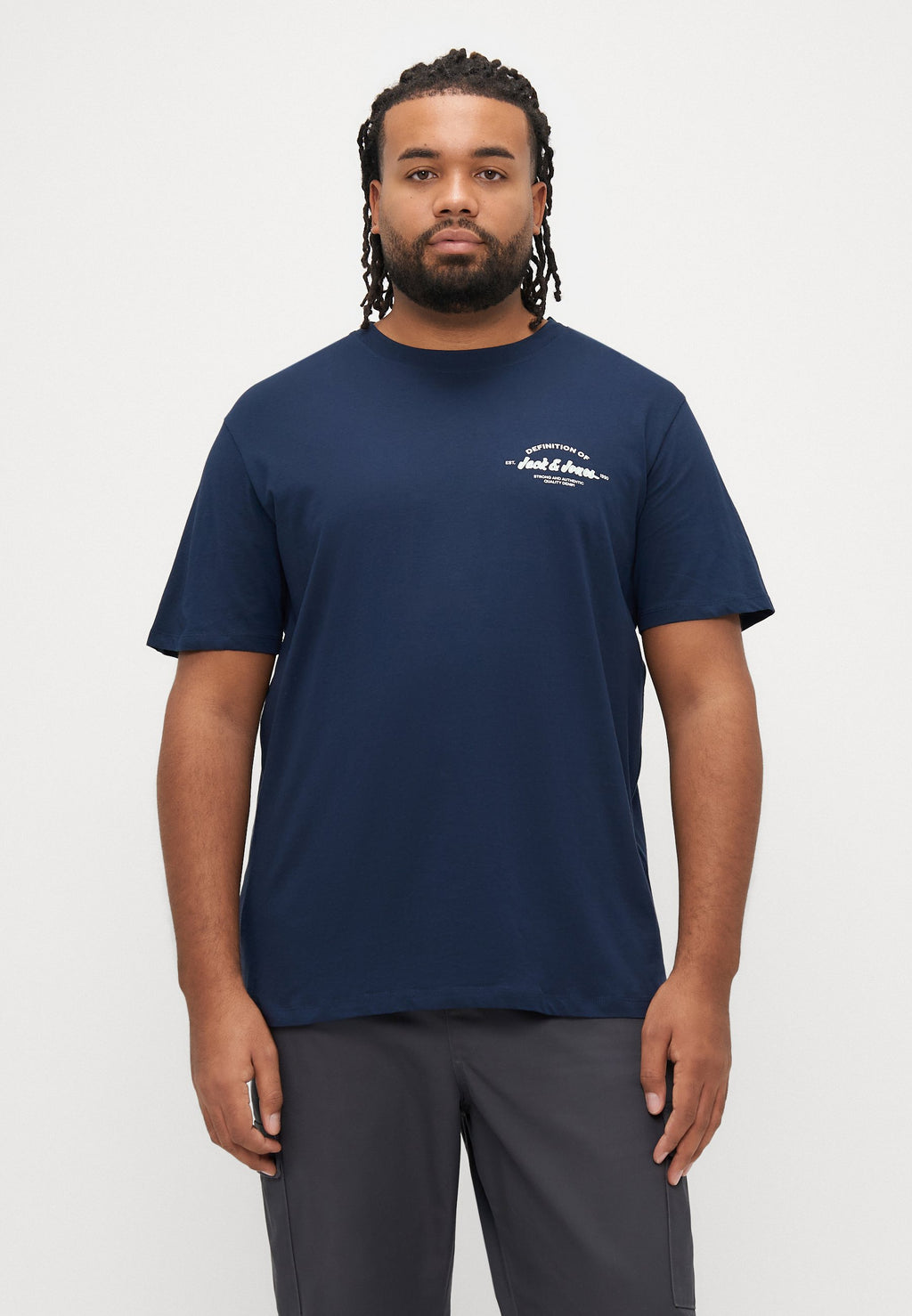 BRANDON TEE CREW NECK - Print T-shirt - navy