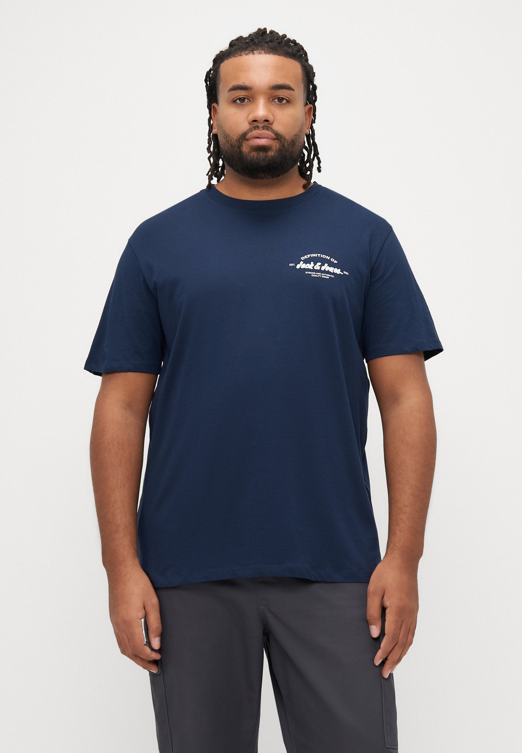 BRANDON TEE CREW NECK - Print T-shirt - navy