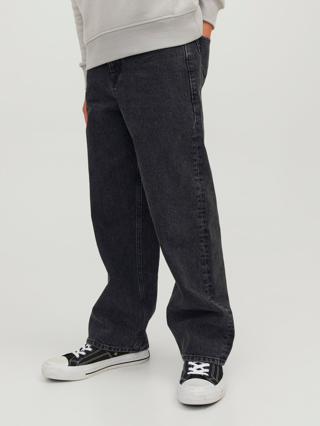 gy fit JJIALEX JJORIGINAL AKM 823 NOOS JNR Junior - Flared Jeans - black denim