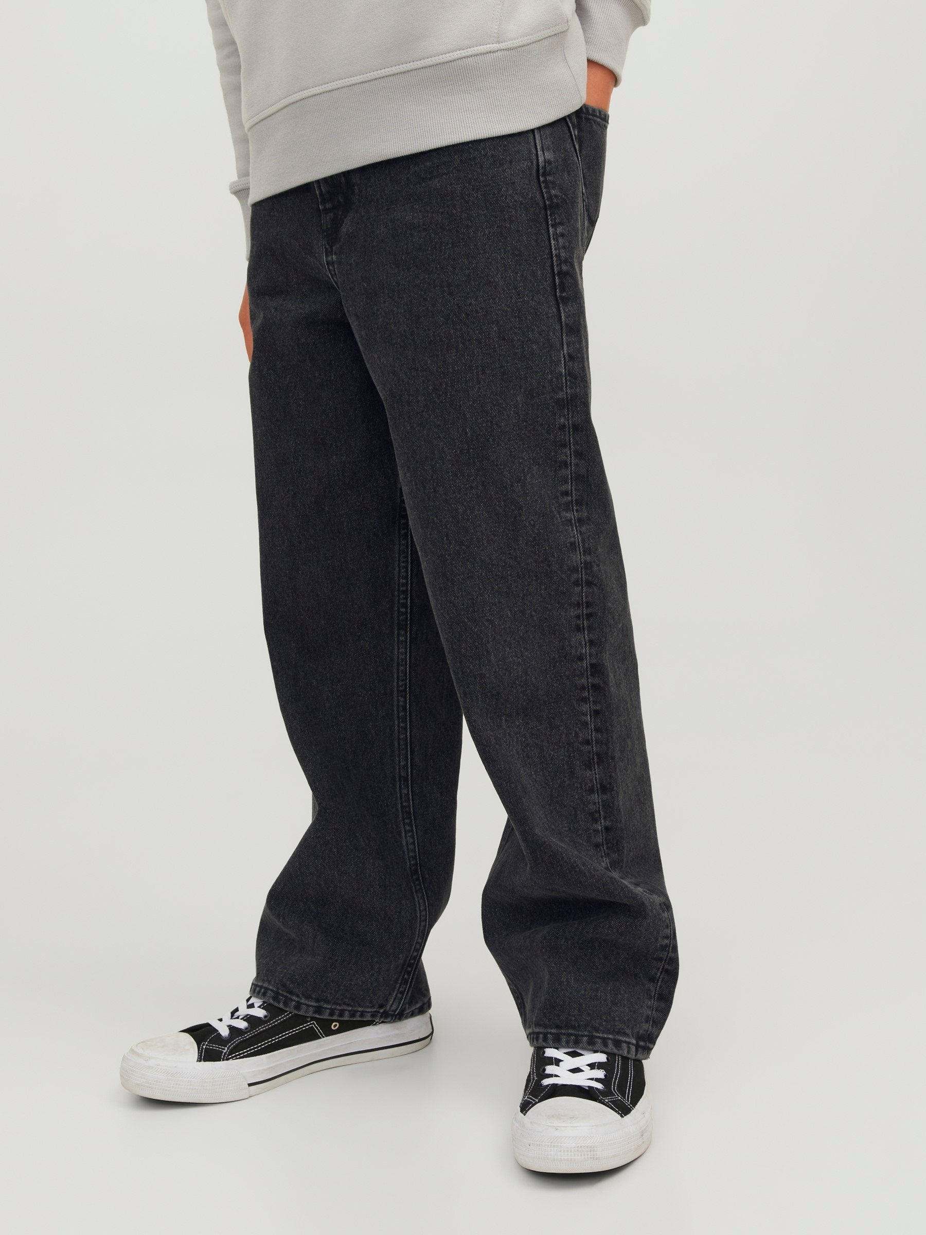 gy fit JJIALEX JJORIGINAL AKM 823 NOOS JNR Junior - Flared Jeans - black denim