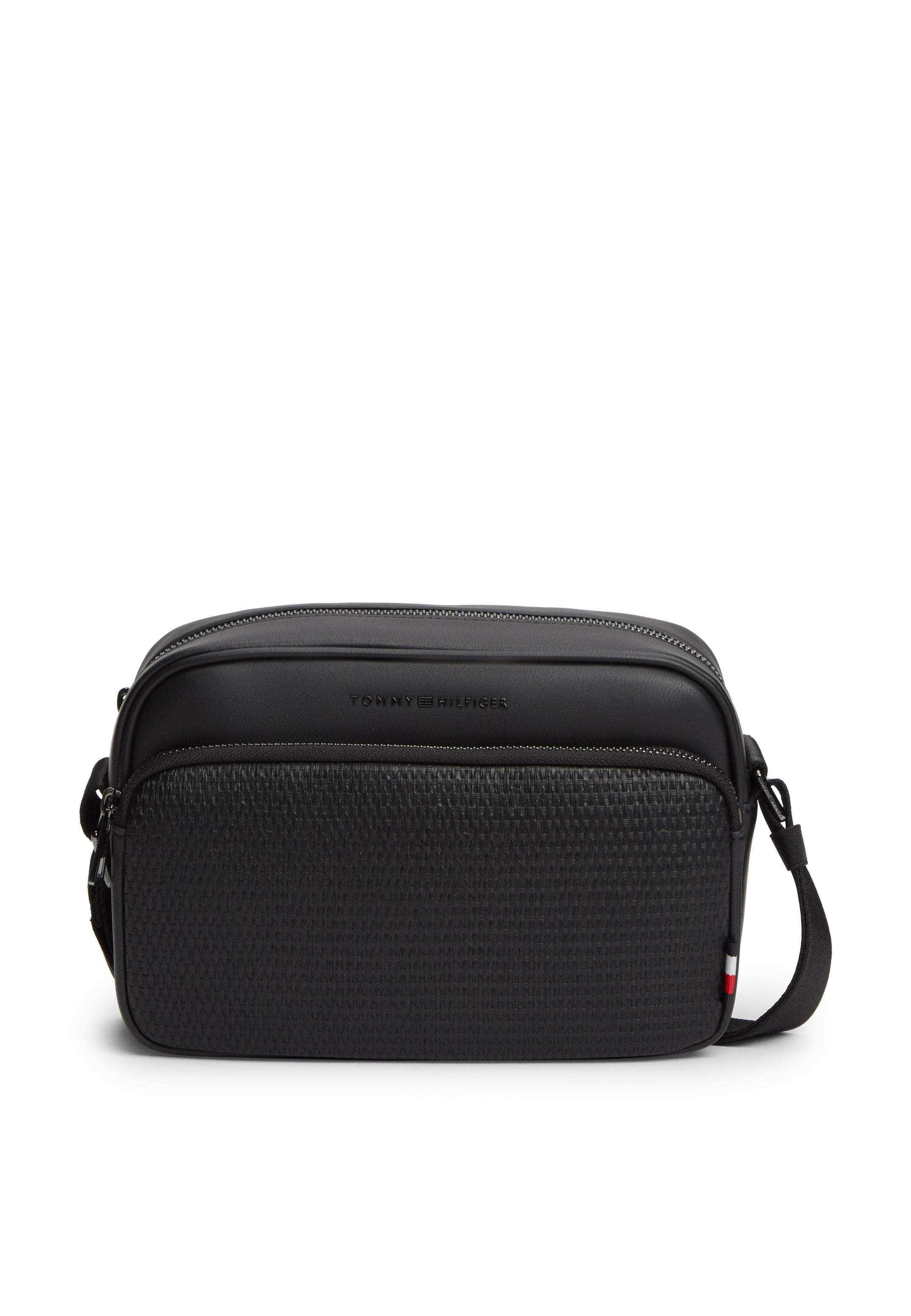 WOVEN PANEL CROSSBODY CAMERA BAG - Cross body bag - black