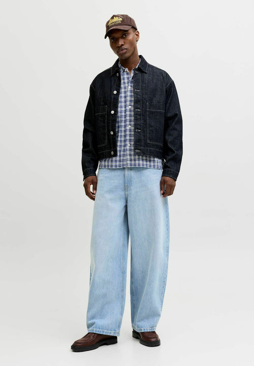 Barrel fit JJIJOEY JJCREW NS 870 ST LN - Baggy Jeans - blue denim
