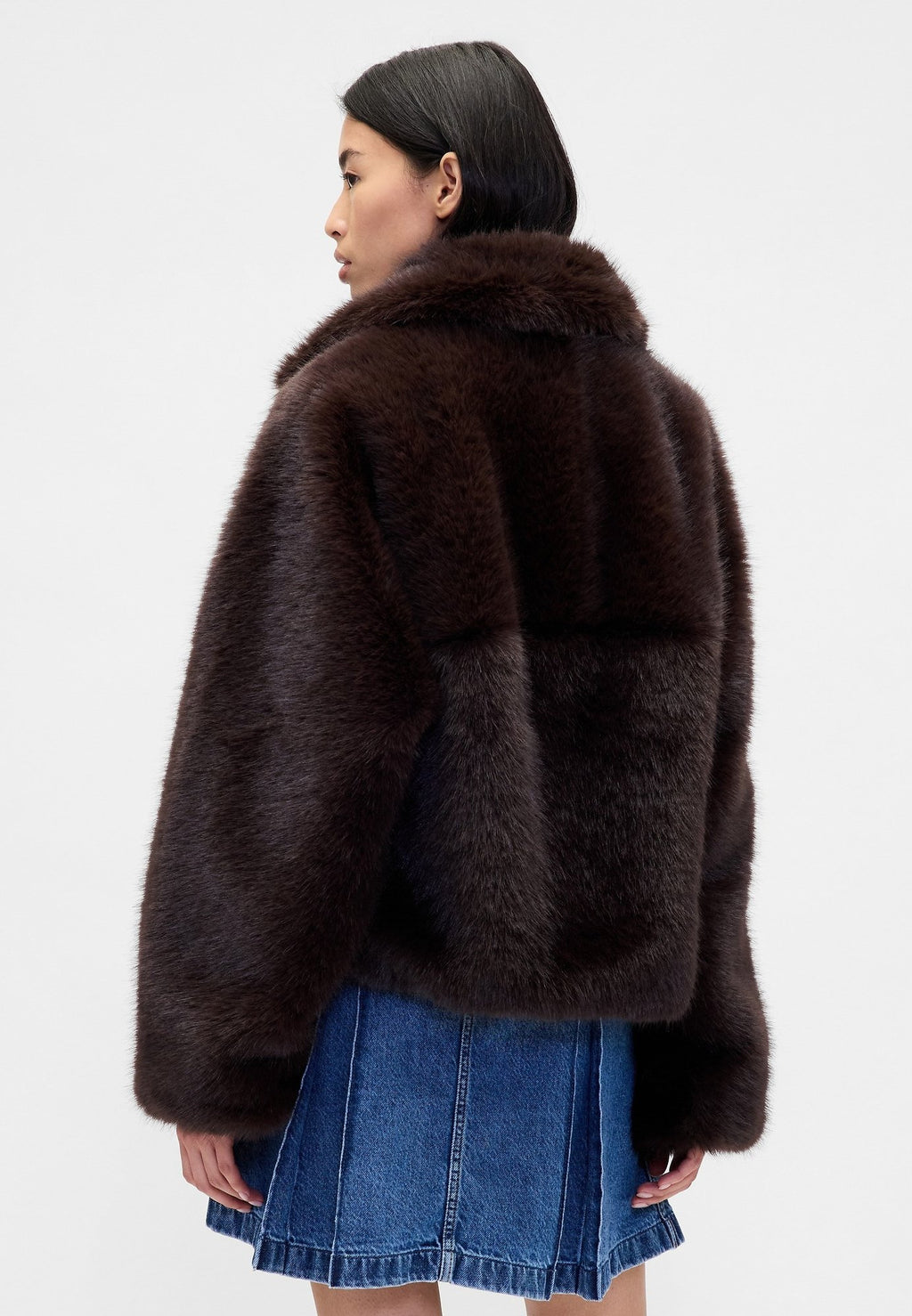 GAP SANDY LIANG VEGAN FUR HALF-ZIP PULLOVER - Fleece jumper - terra brown