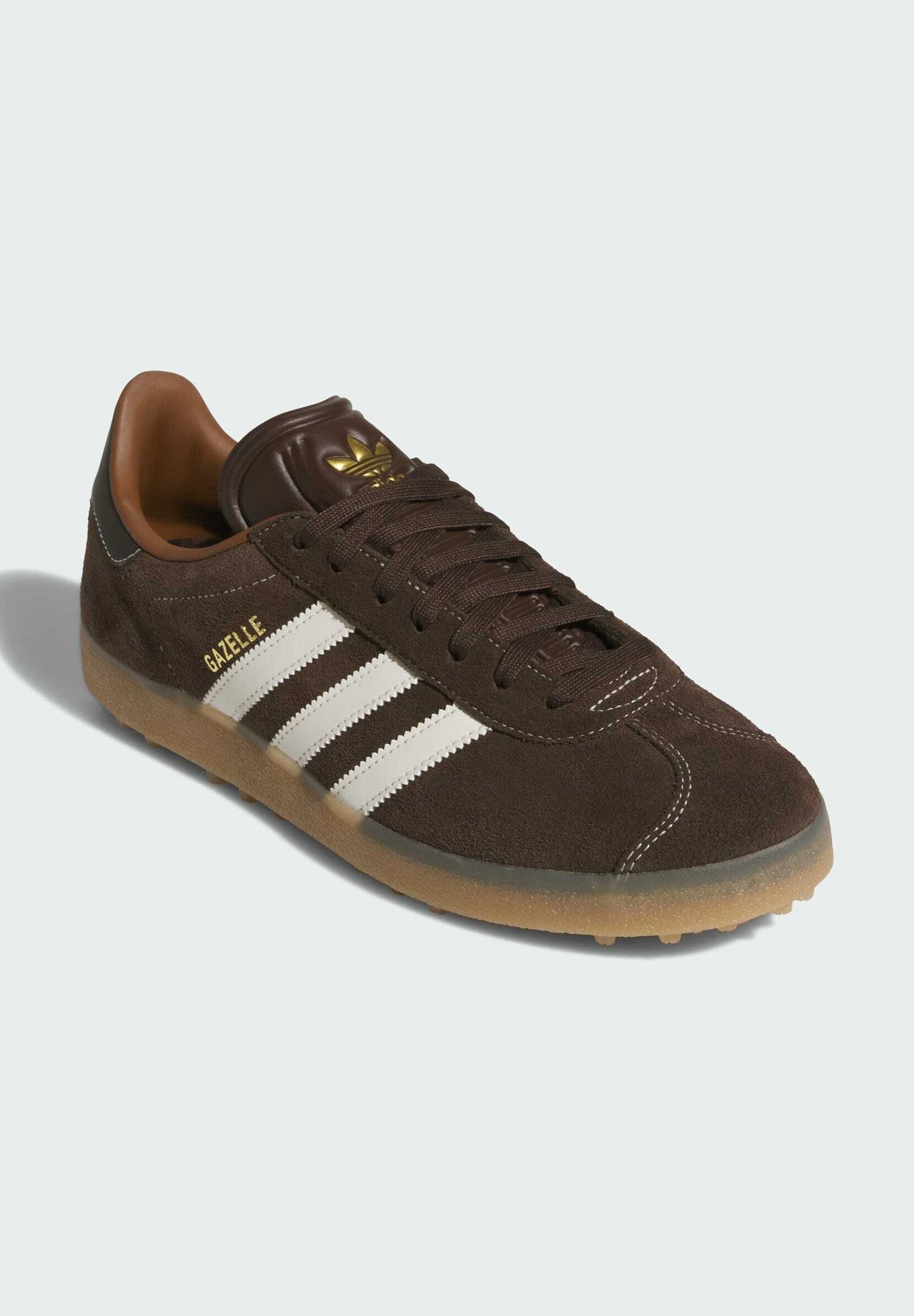 GAZELLE GOLF - Golf shoes - dark brown   chalk white   gum