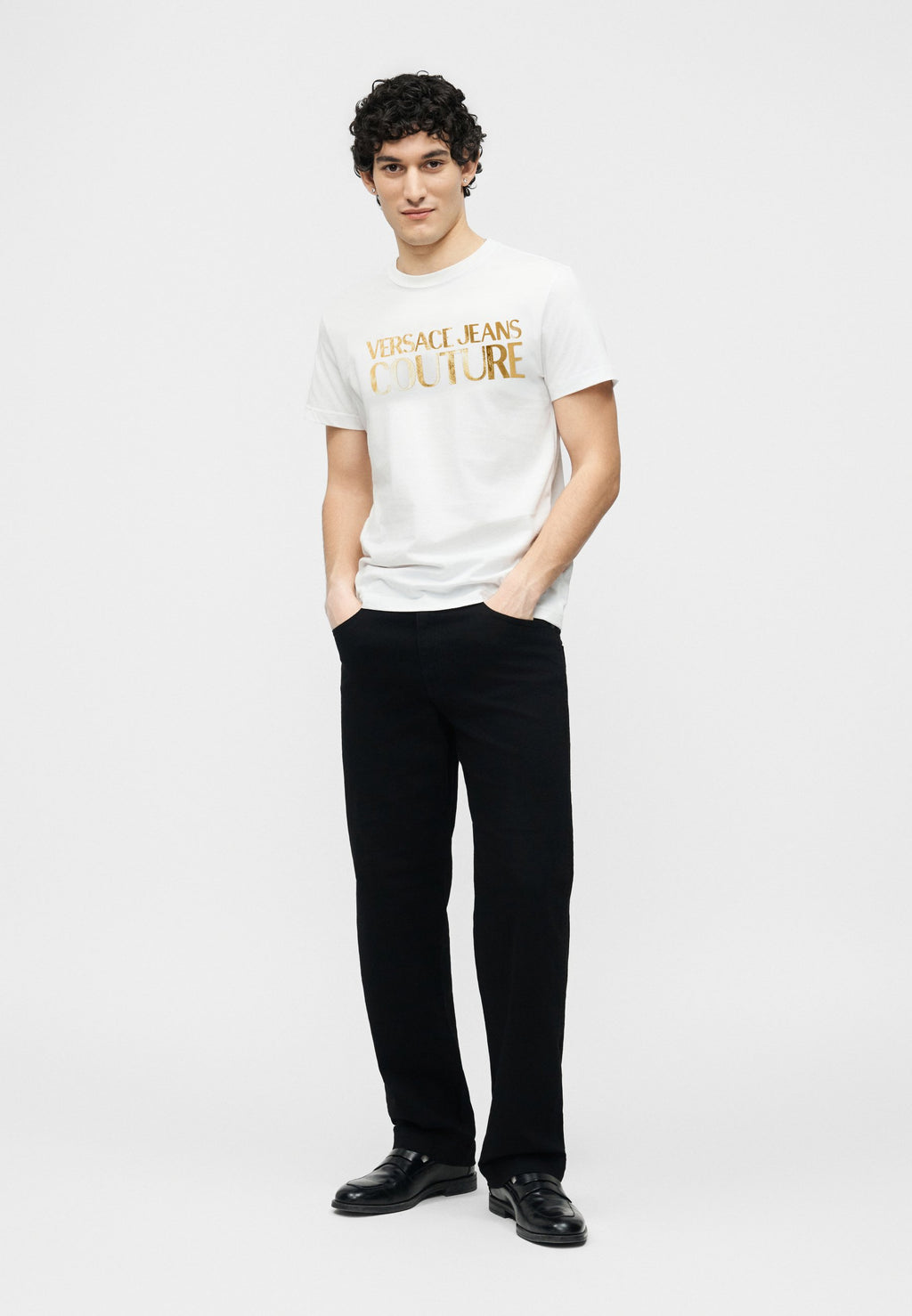 LOGO - Print T-shirt - white/gold-coloured