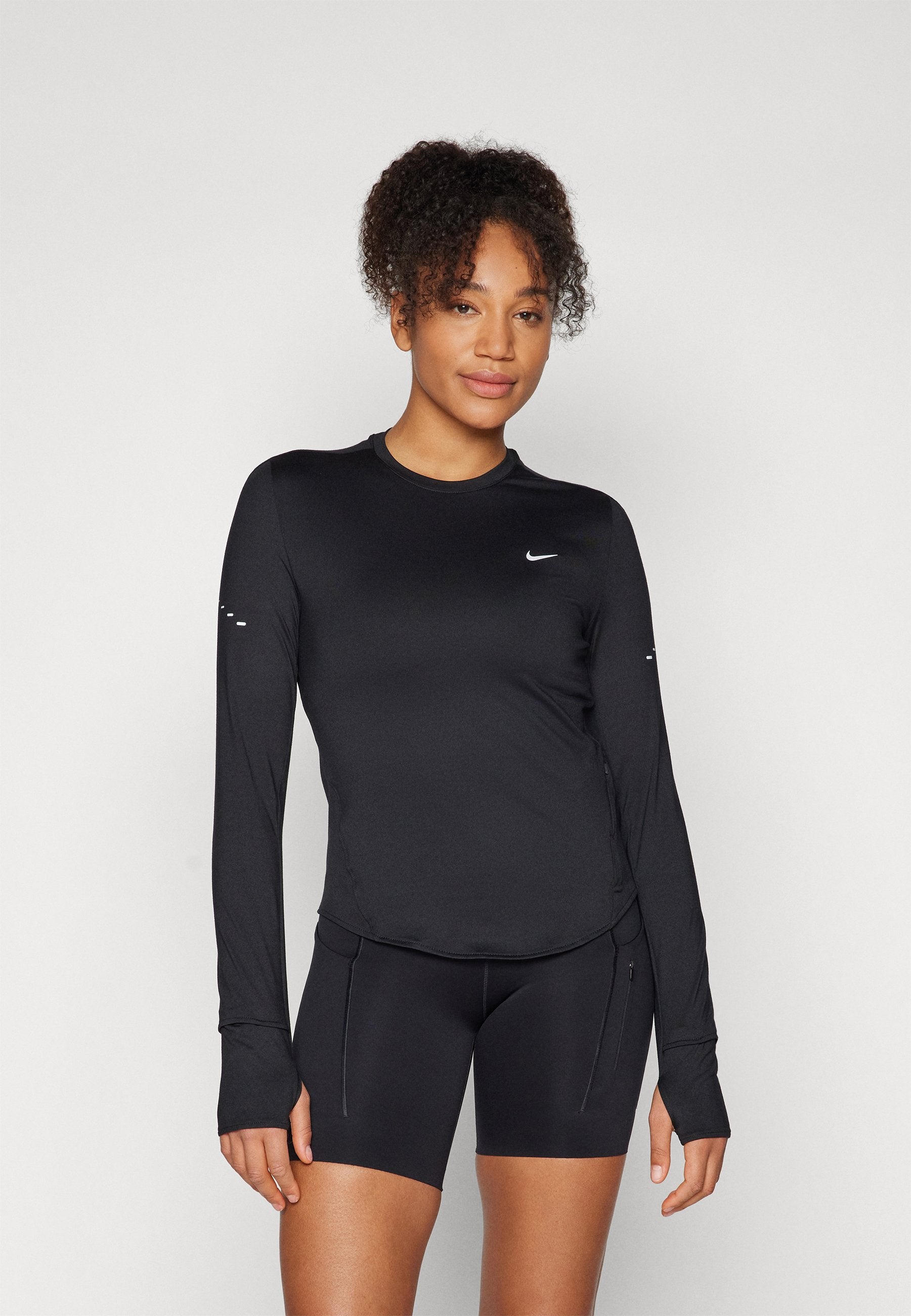SWIFT - Long sleeved top - black/reflective silver-coloured