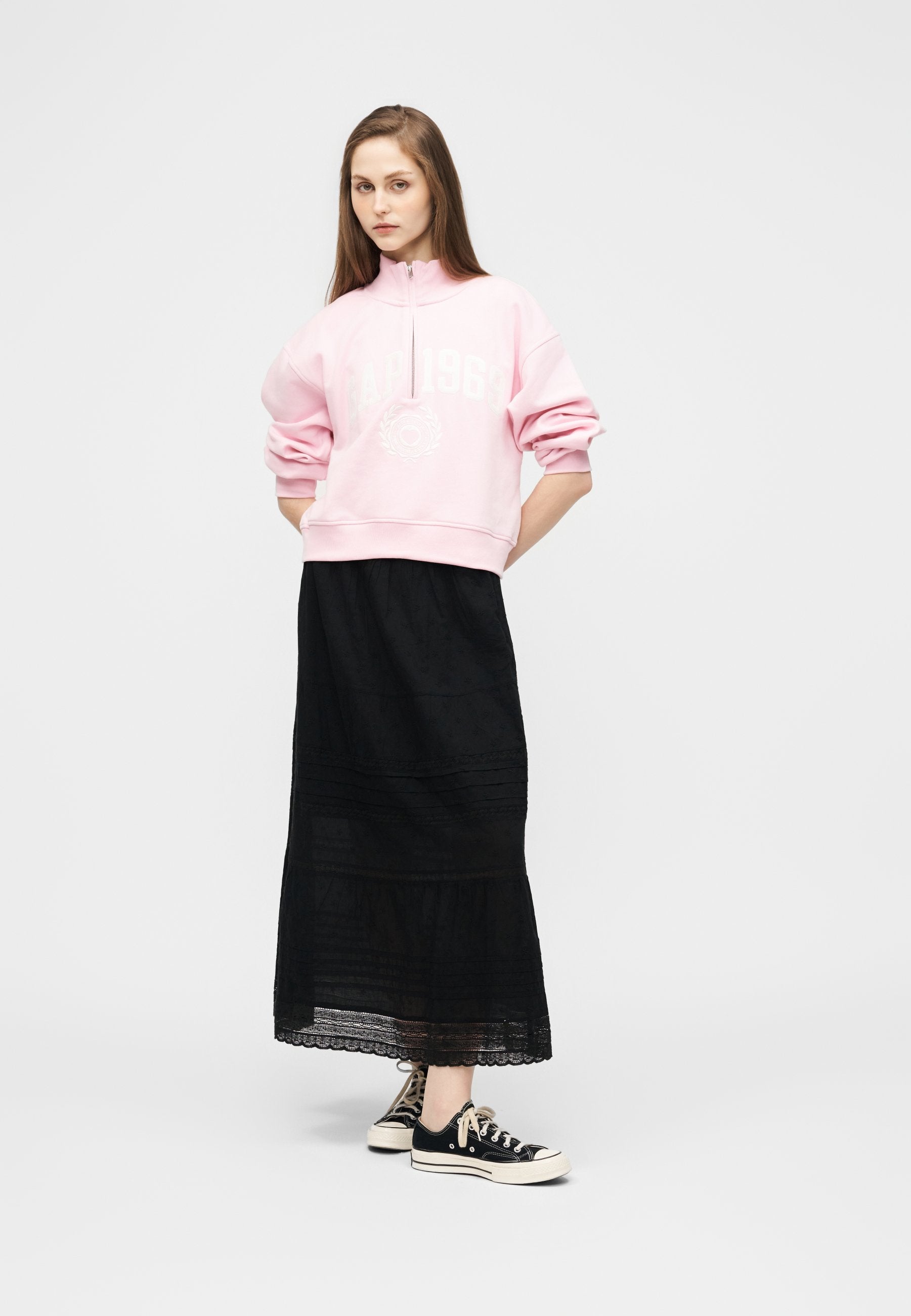 INSERT  - Maxi skirt - true black