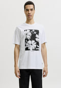 JPRBLALUCAS GRAPHIC TEE - Print T-shirt - bright white