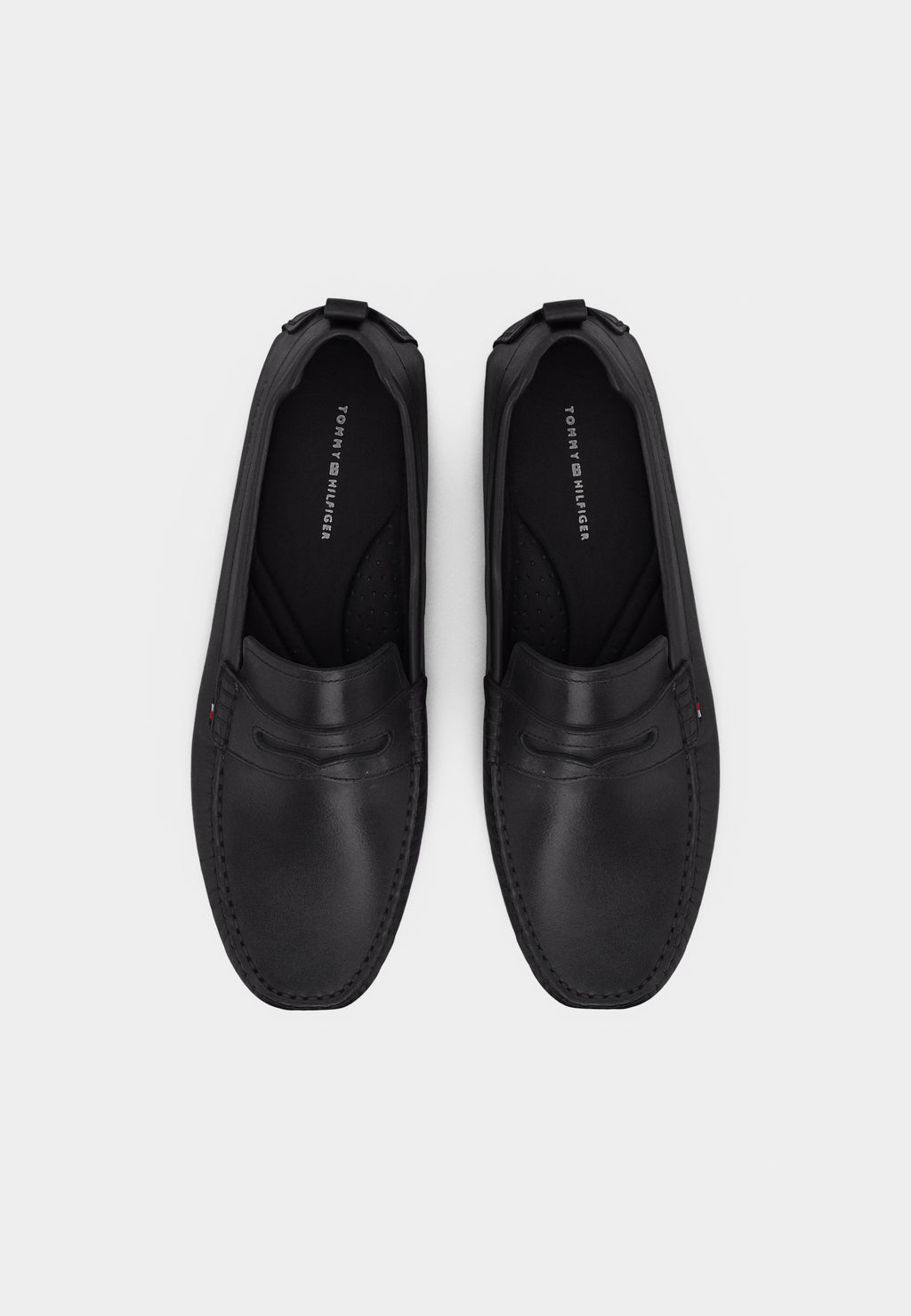 LOGO LEATHER DRIVER SHOES - Moccasins - black