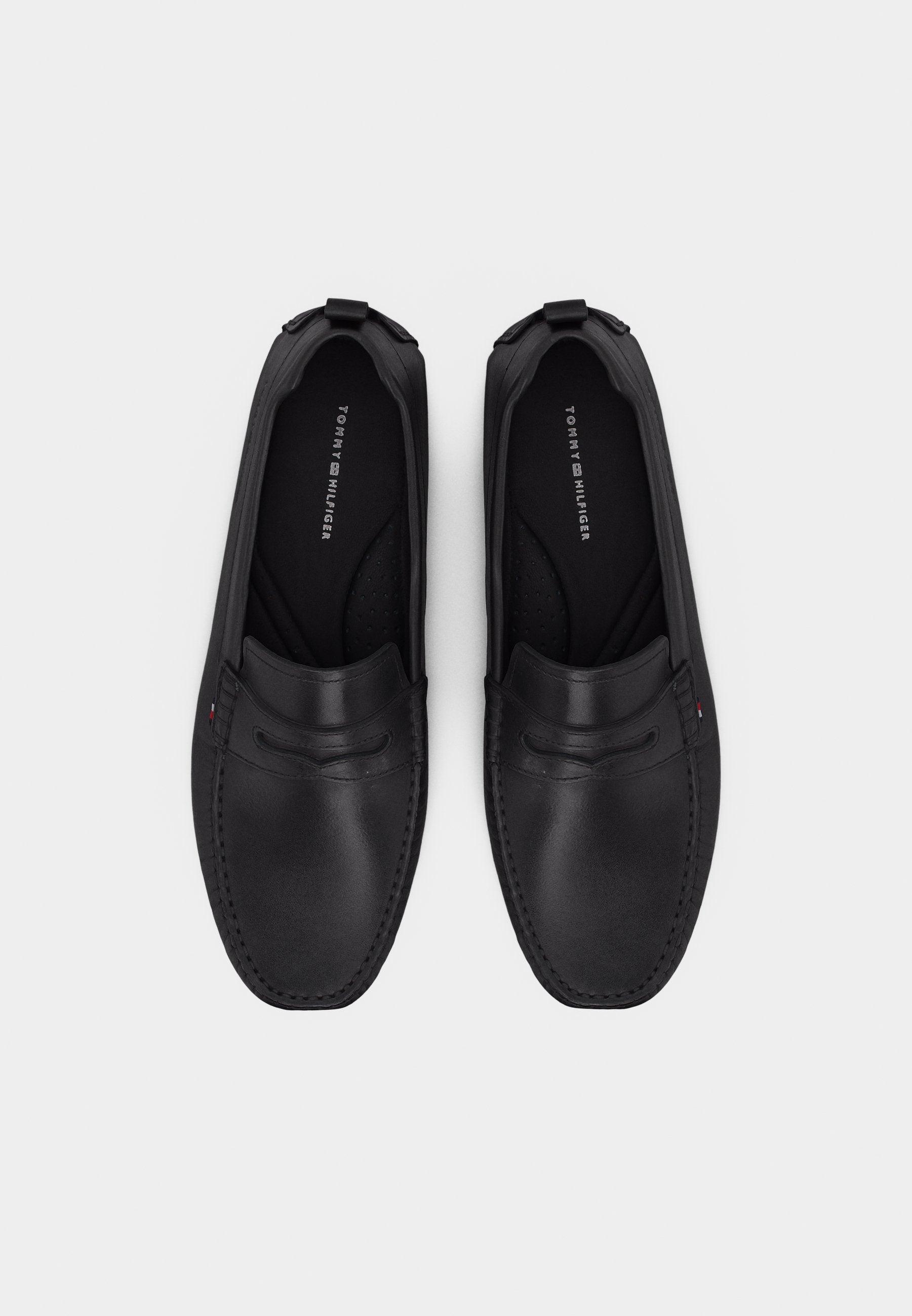 LOGO LEATHER DRIVER SHOES - Moccasins - black