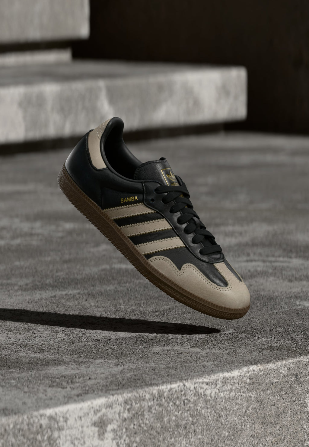 SAMBA OG - Trainers - core black/beige/gold-coloured metallic
