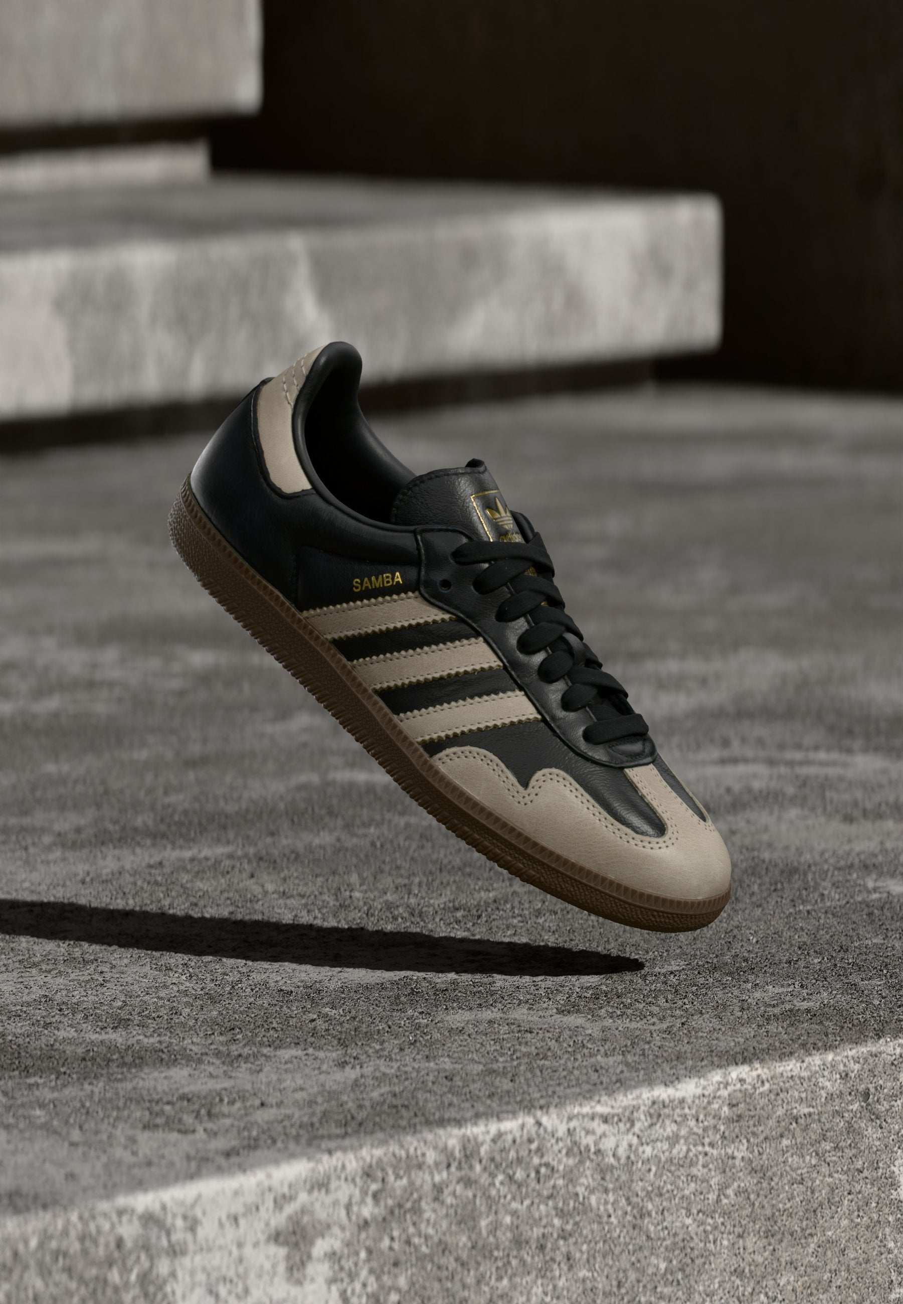 SAMBA OG - Trainers - core black/beige/gold-coloured metallic