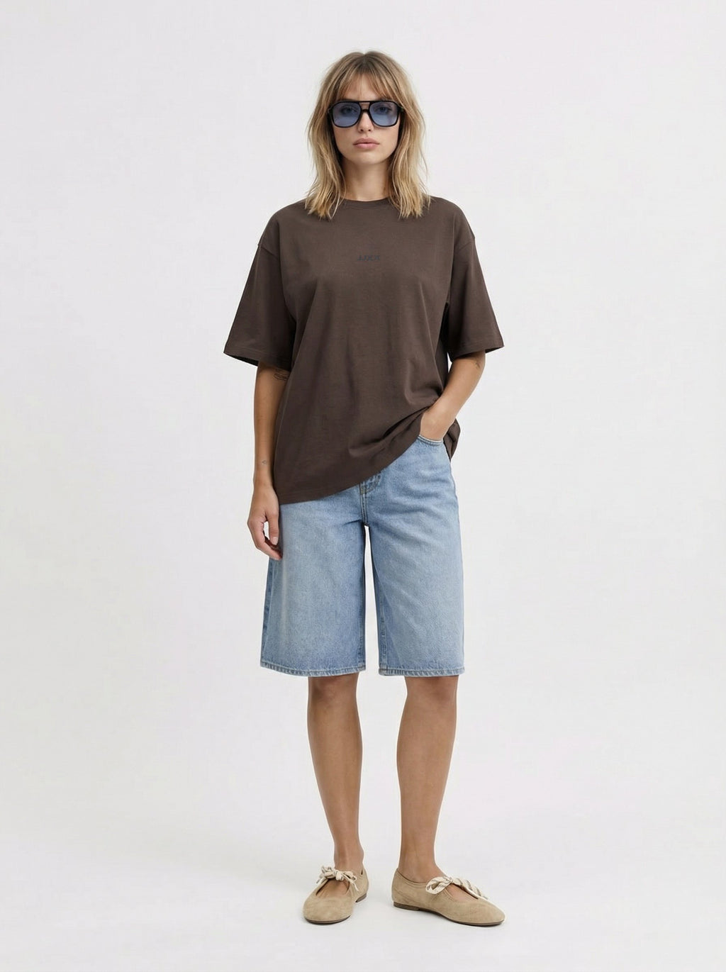 JXANDREA LOOSE TEE - T-shirt basique - seal brown