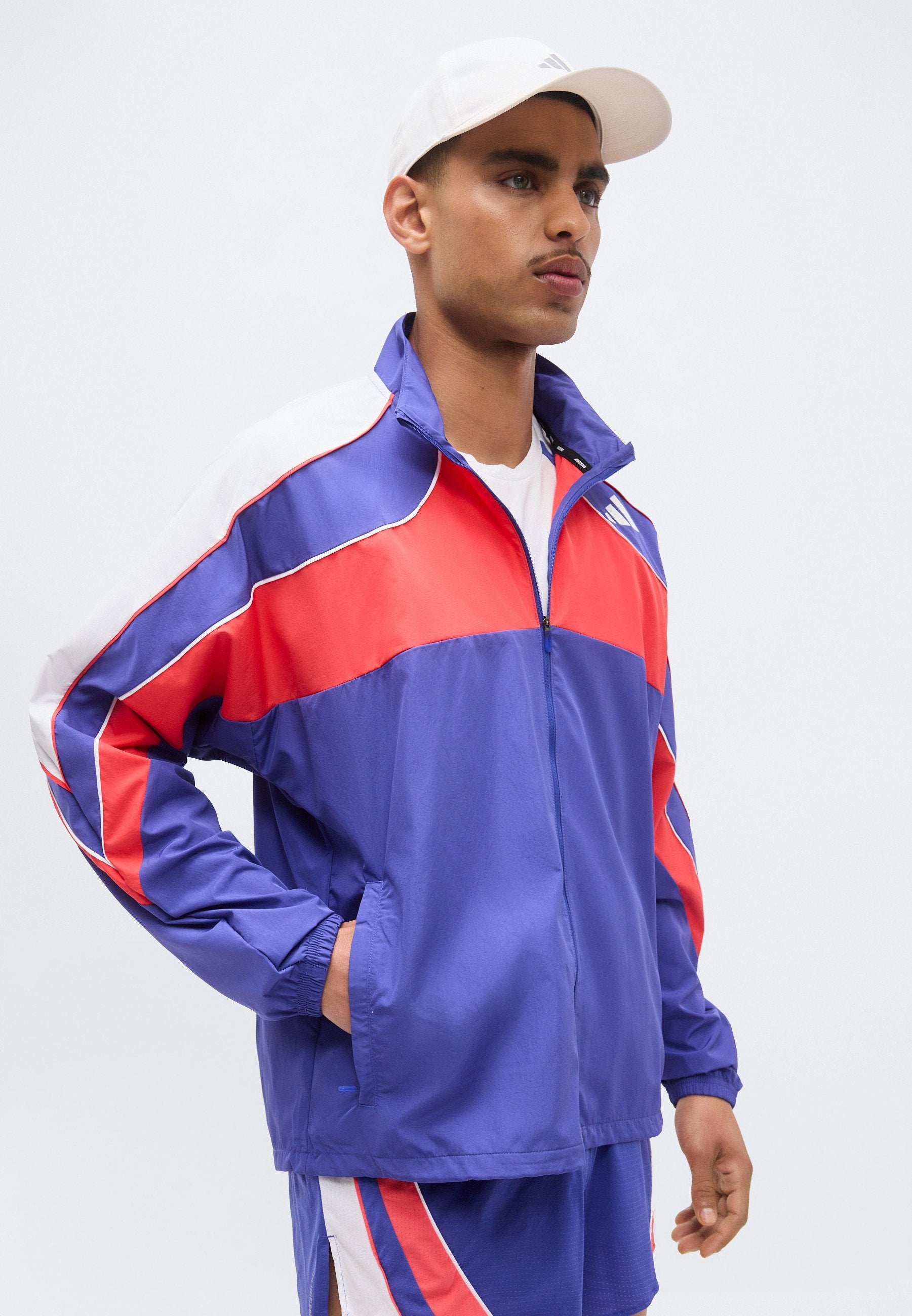 ADIZERO A JKT M - Windbreaker - dual indigo/semi lucid red/white