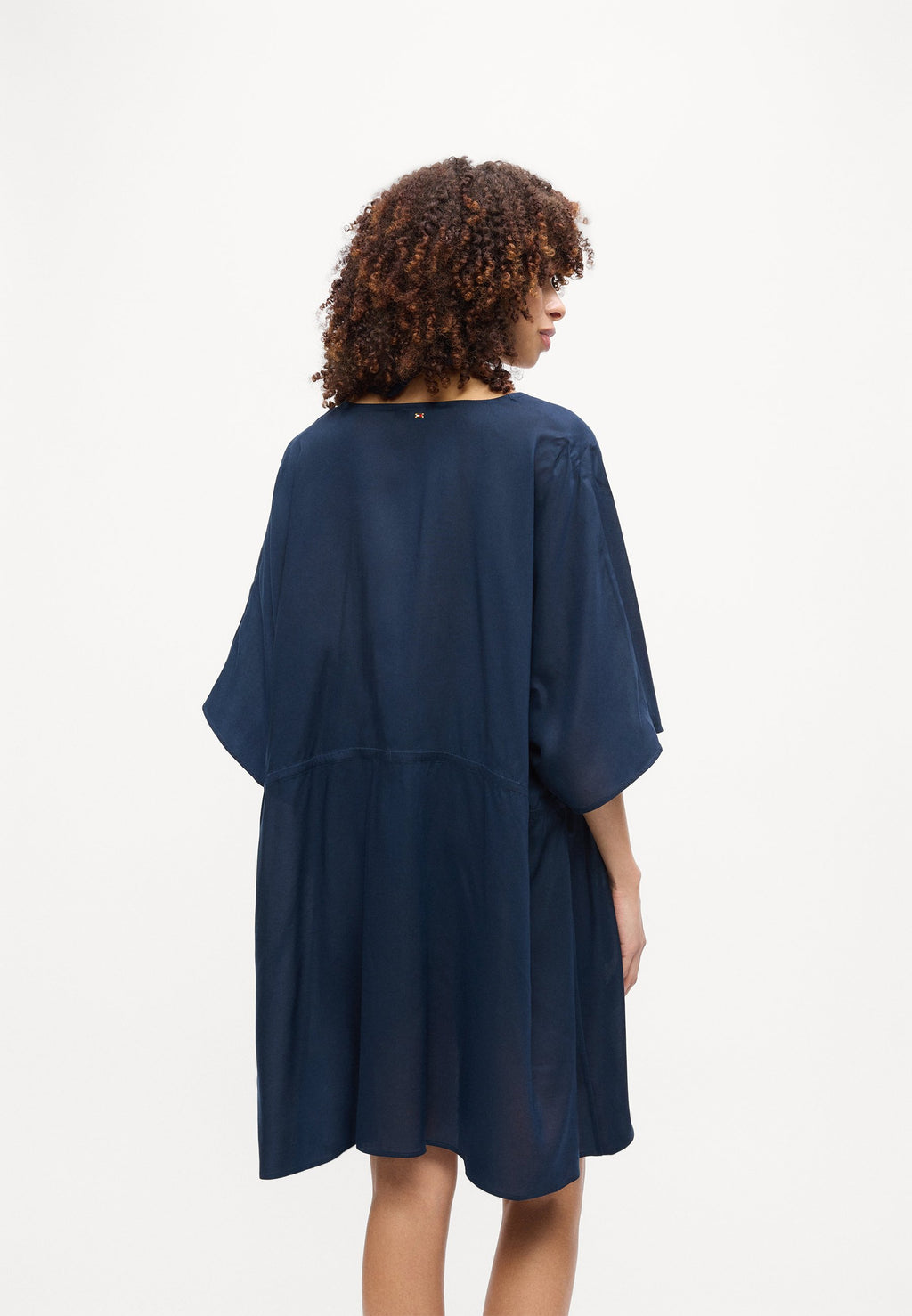 KAFTAN MİNİ PLAJ ELBİSESİ - Plaj aksesuarı - gece mavisi