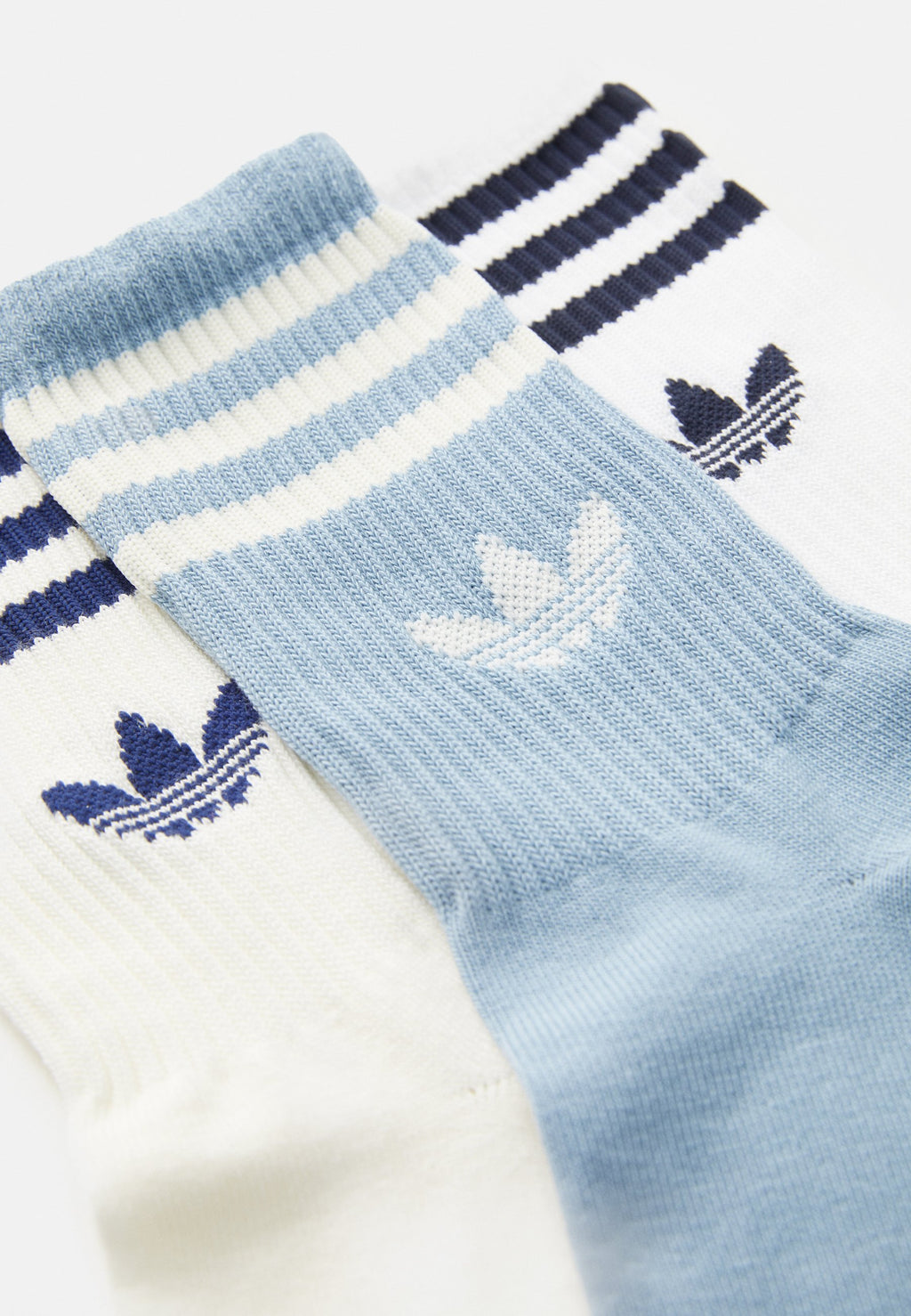 STRIPES CREW UNISEX 3 PACK - Socks - white tactile/blue/cream white
