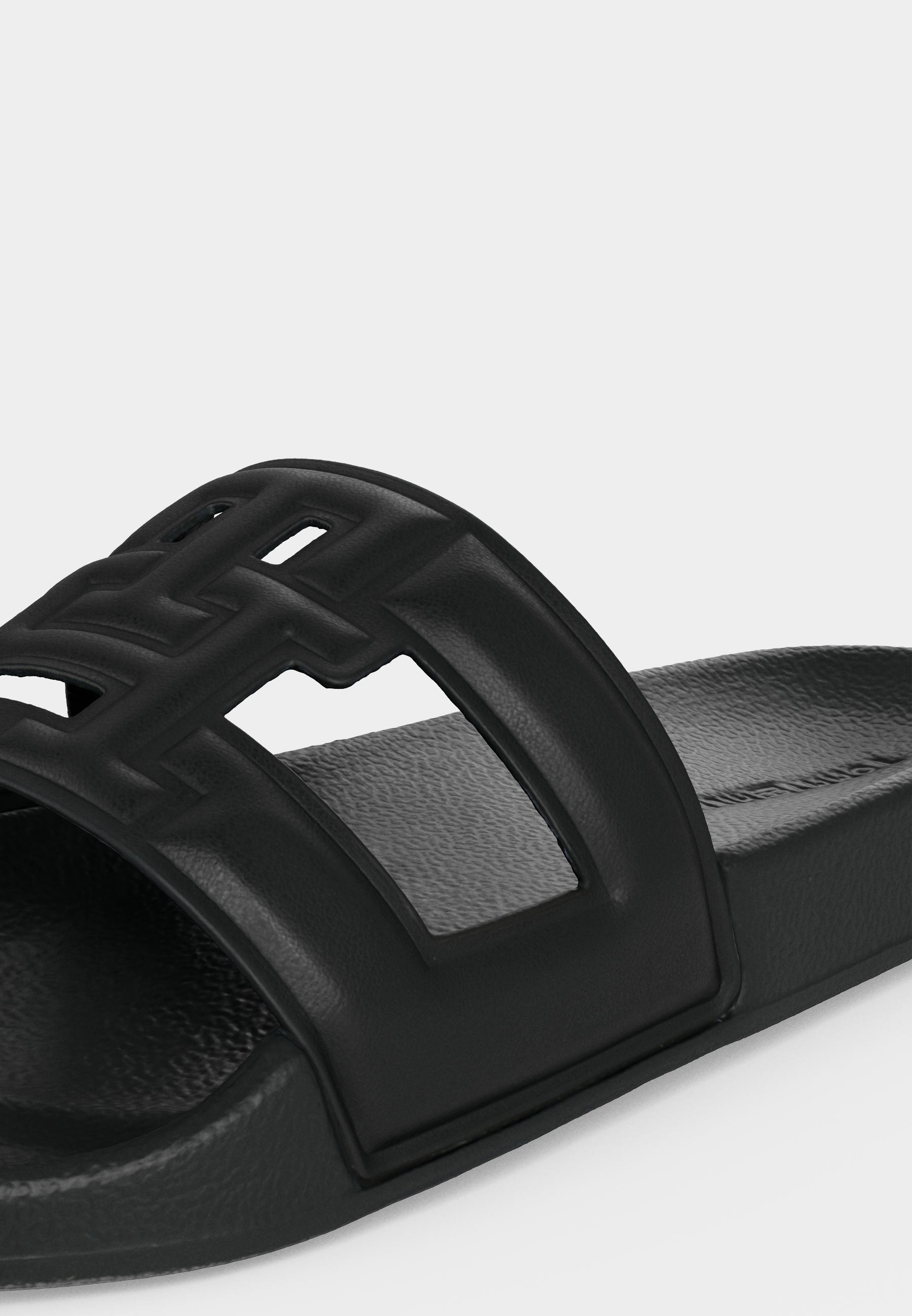 MONOGRAM POOL SLIDE - Mules - black