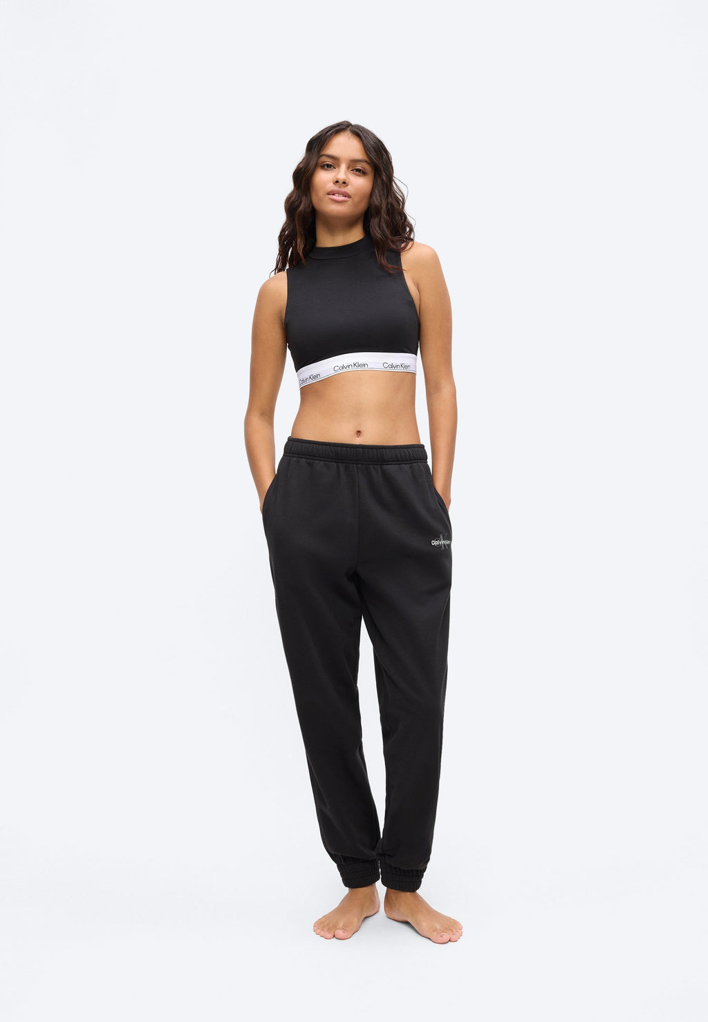 JOGGER COTTON BLEND TERRY - Pyjama bottoms - black