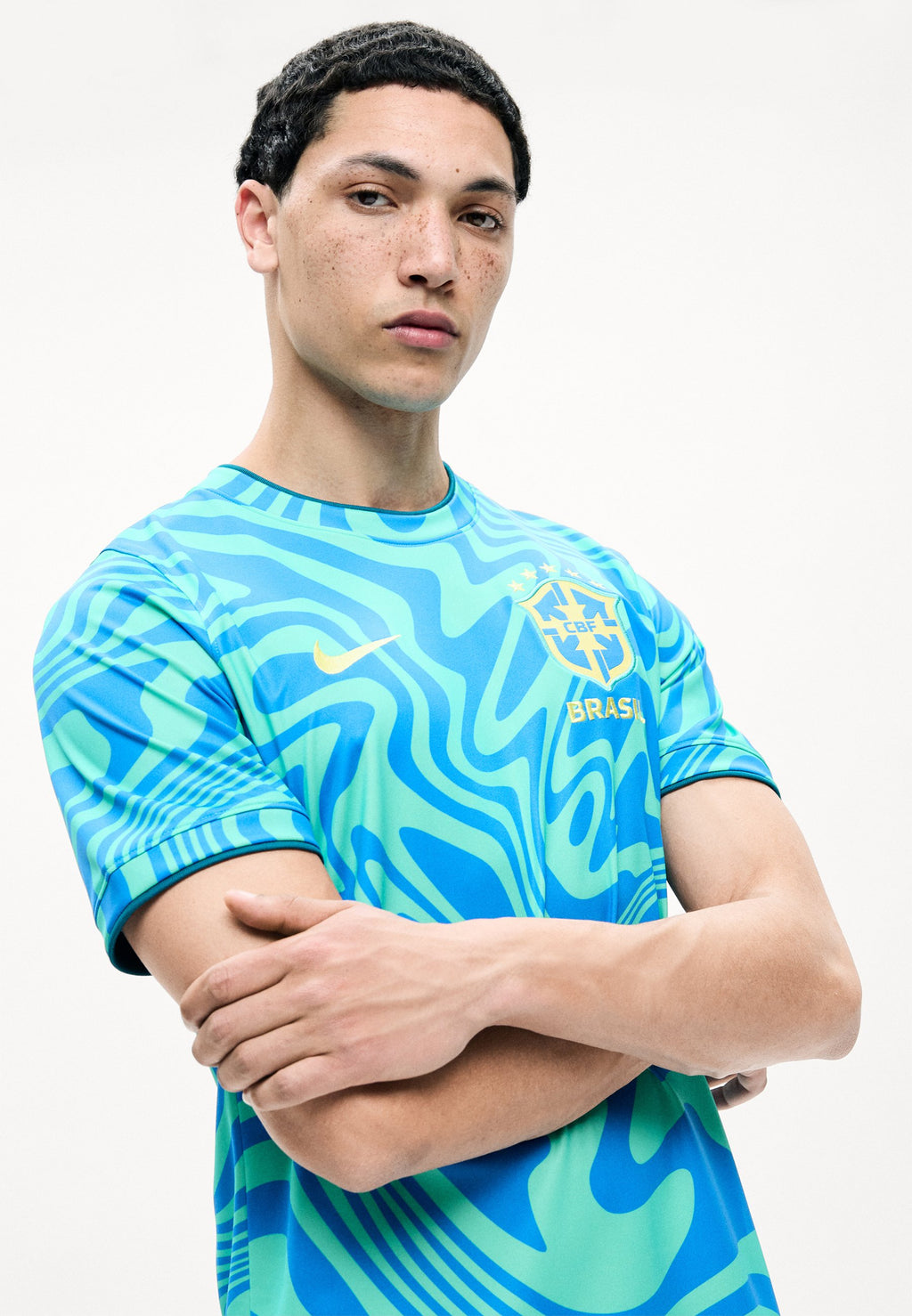 BRAZIL ACADEMY PRO PREMATCH TOP - National team wear - light menta/light photo blue/canary