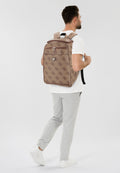 BERTA - Rucksack - latte logo/brown