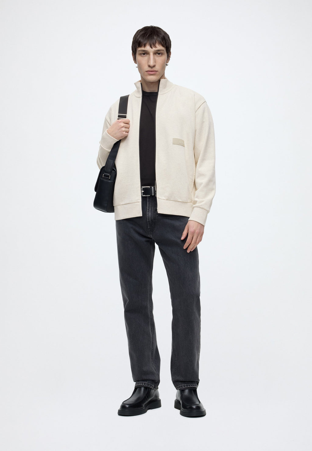 Zip-up sweatshirt - open white