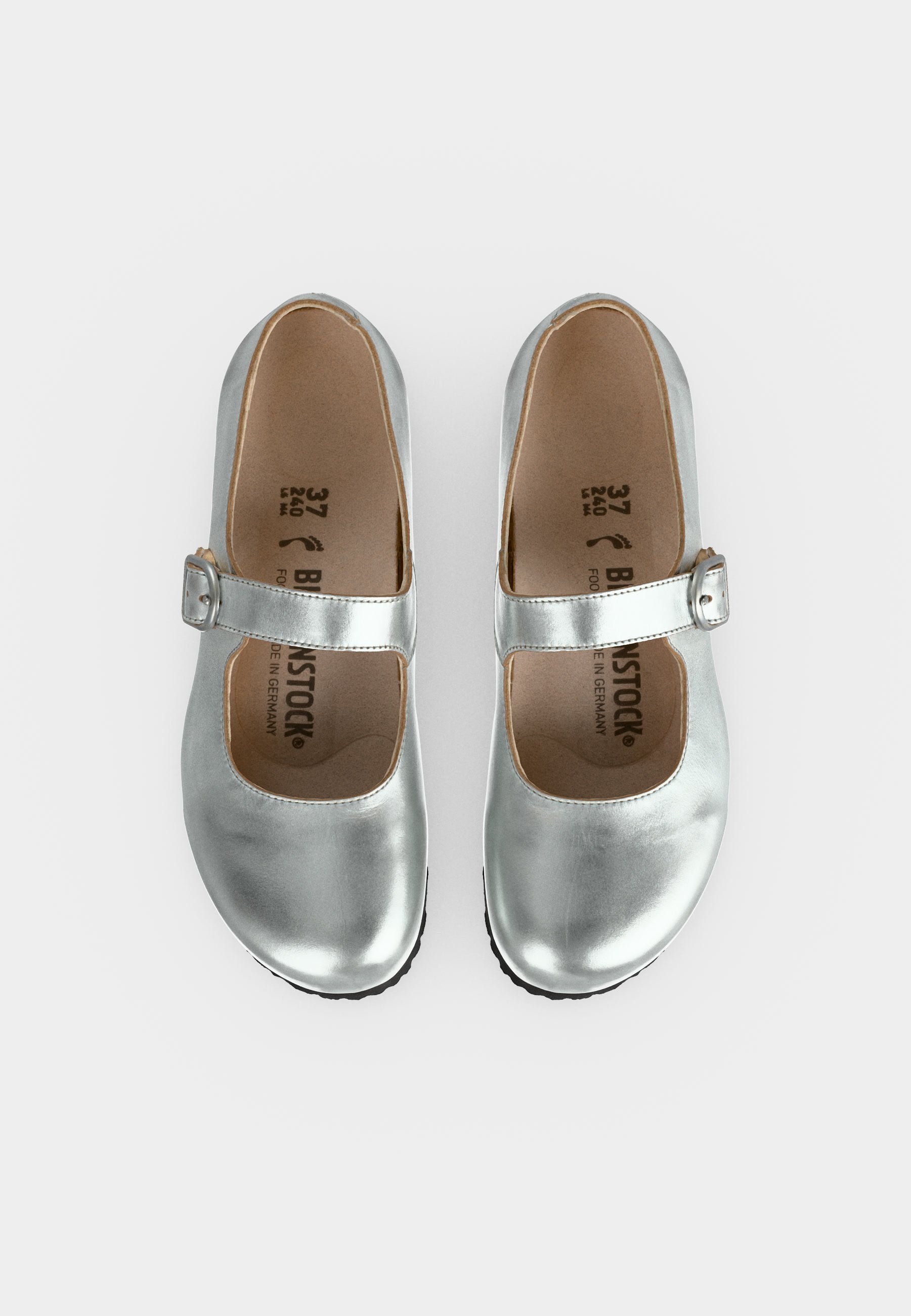 SANTA CLARITA LENA - Ankle strap ballet pumps - silver-coloured