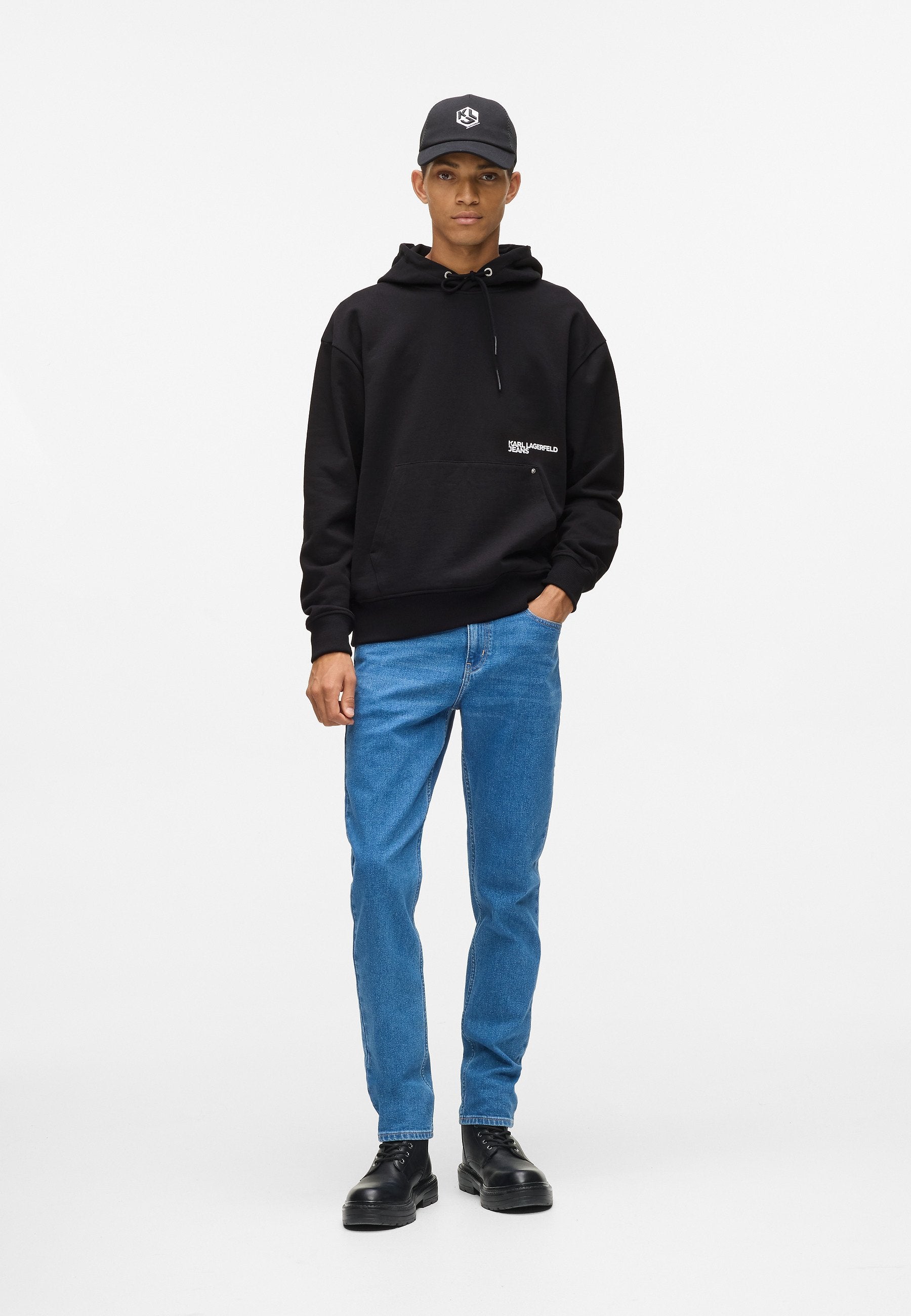 RELAX MONOGRAM HOODIE - Hoodie - black