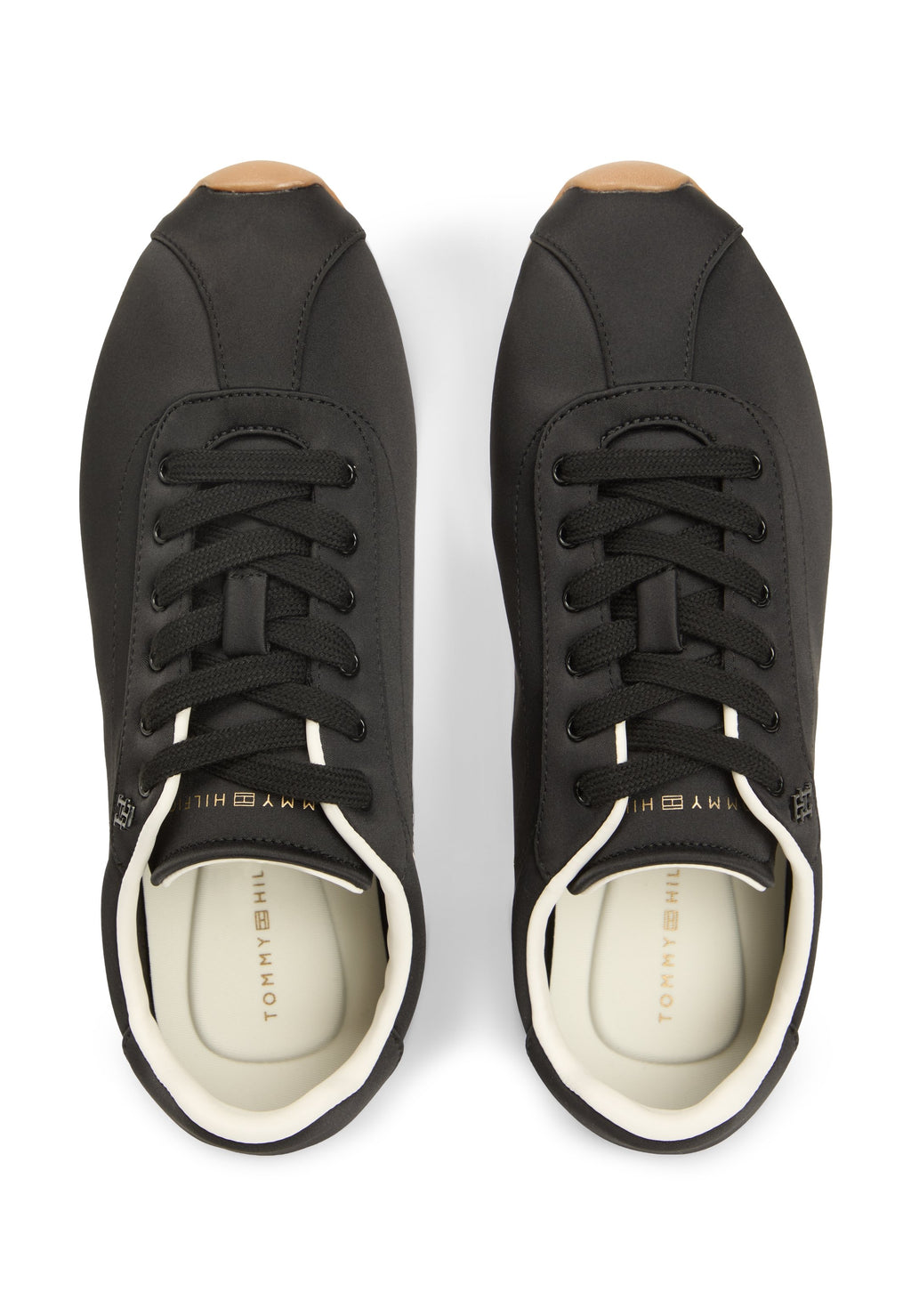 TH MONOGRAM SATIN TRAINERS - Trainers - black