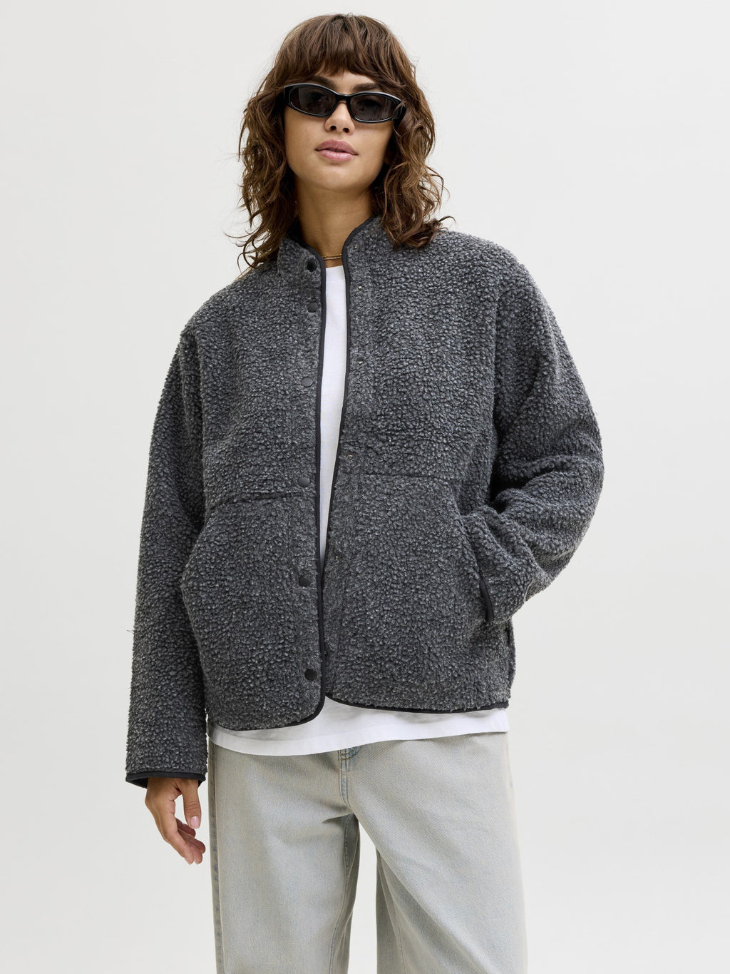 Fleece jacket - dark grey melange
