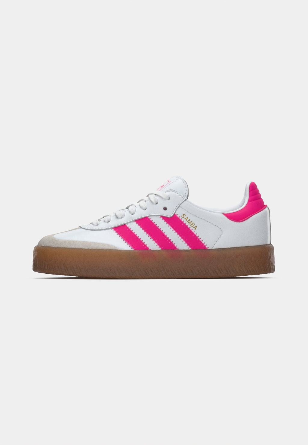 SAMBAE UNISEXE - Baskets - footwear white/shock pink/gold-coloured metallic