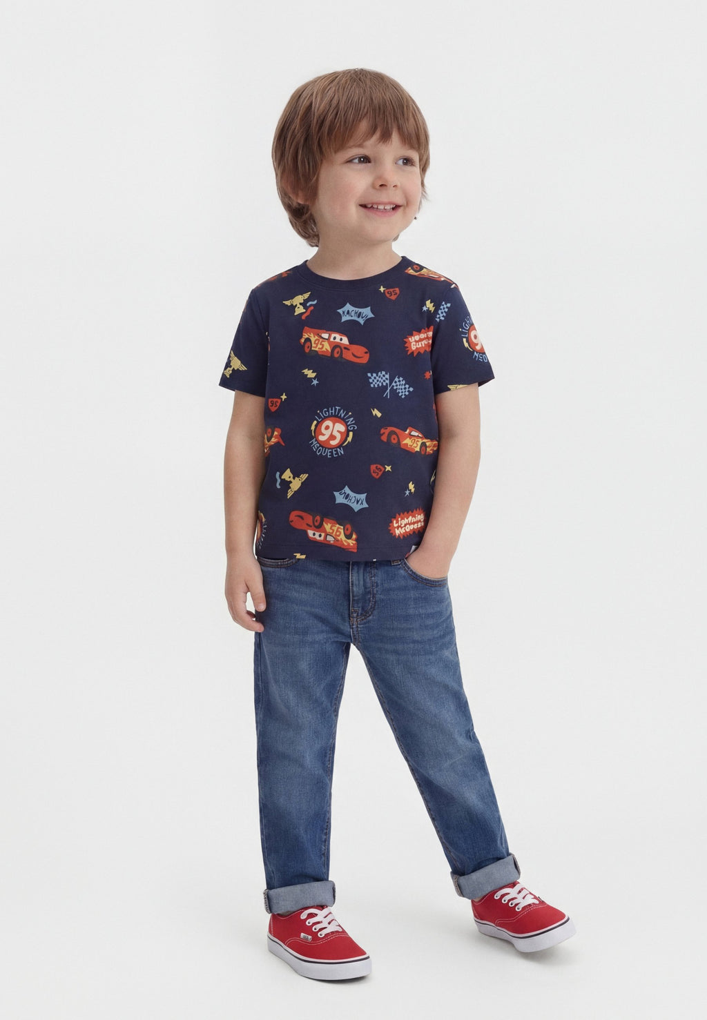 CARS LIC PRINT - Print T-shirt - navy uniform