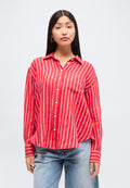 THE RELAXED SHIRT - Button-down blouse - red/white