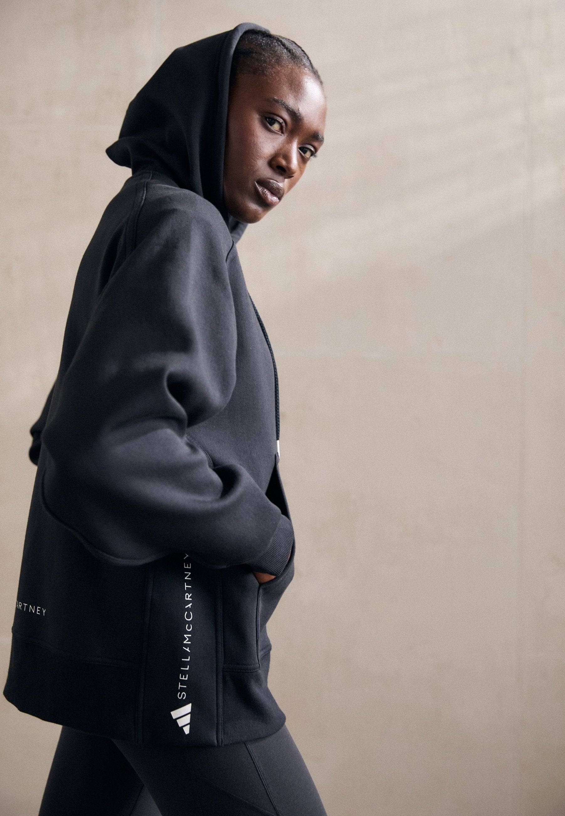 HOODIE - Zip-up sweatshirt - black/white
