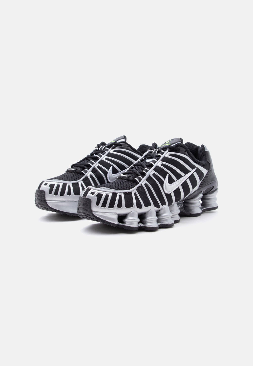 SHOX TL UNISEX - Trainers - black/metallic silver-coloured/volt ice/photon dust/white