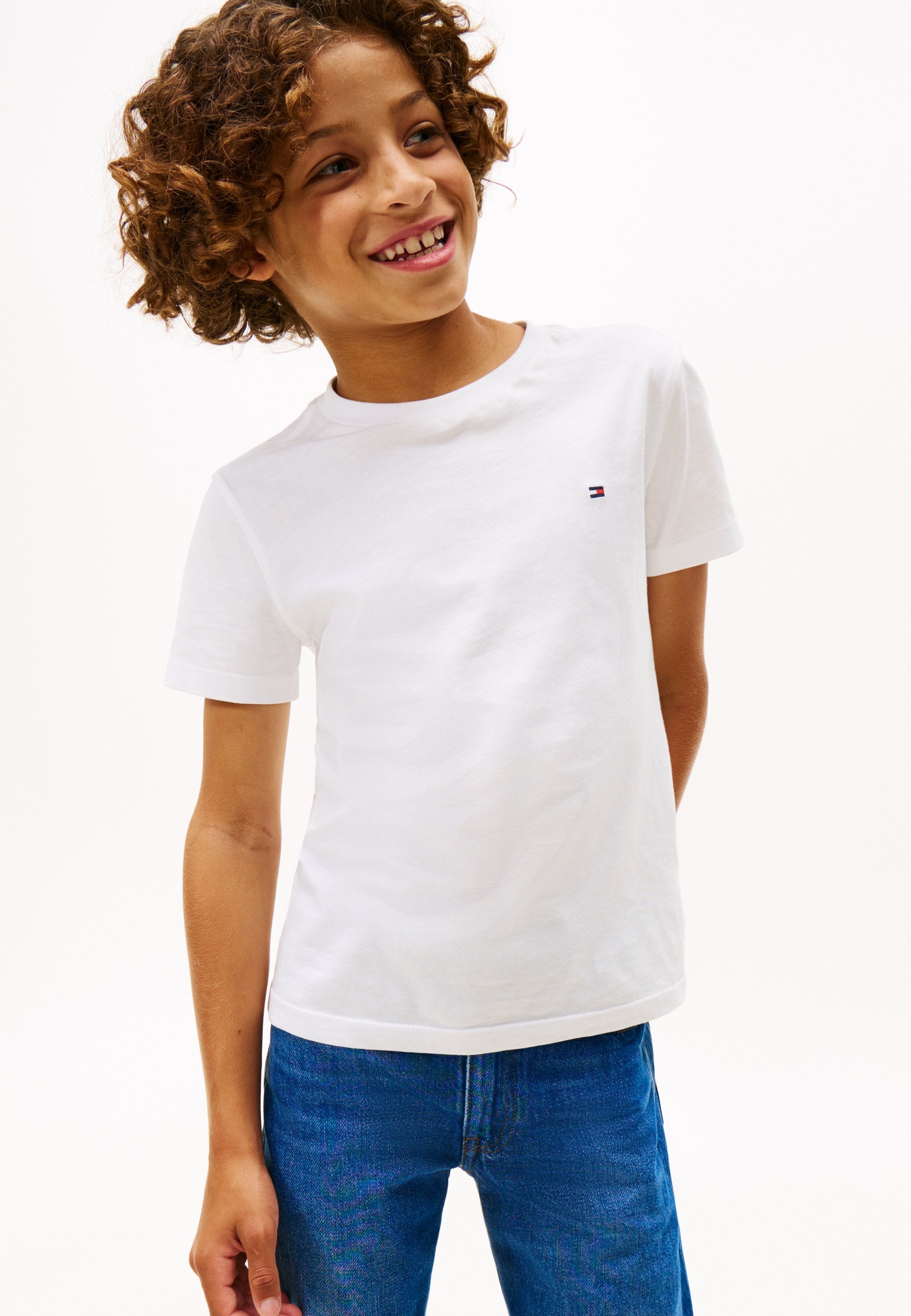 ESSENTIAL FLAG EMBROIDERY CREW NECK T-SHIRT - Basic T-shirt - white