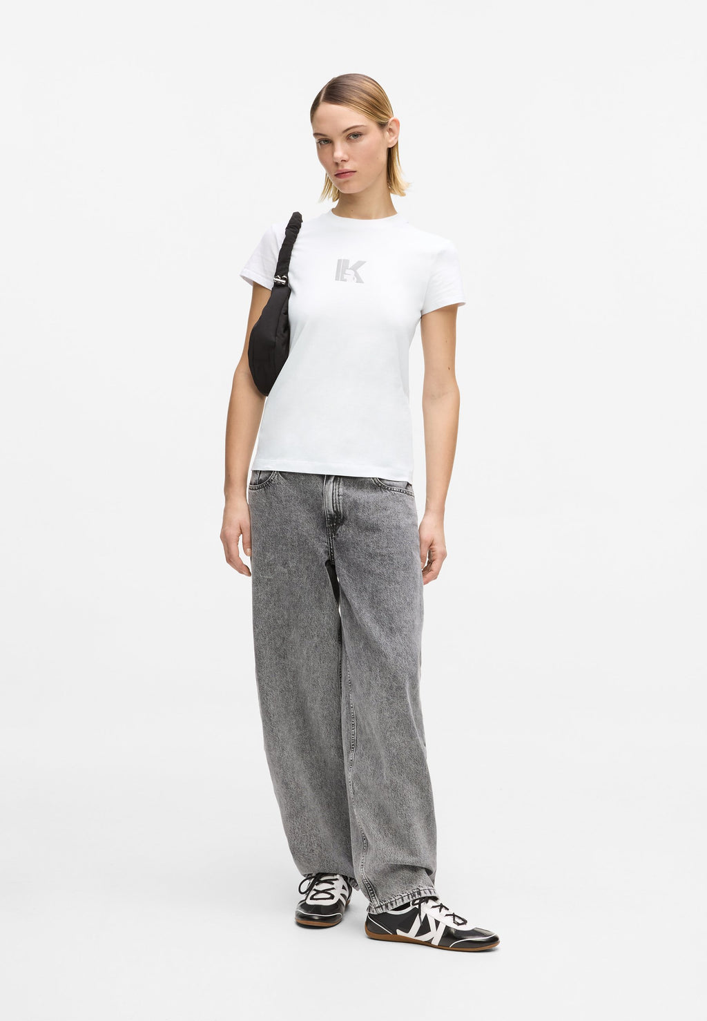 SLIM K LOGO - Print T-shirt - white