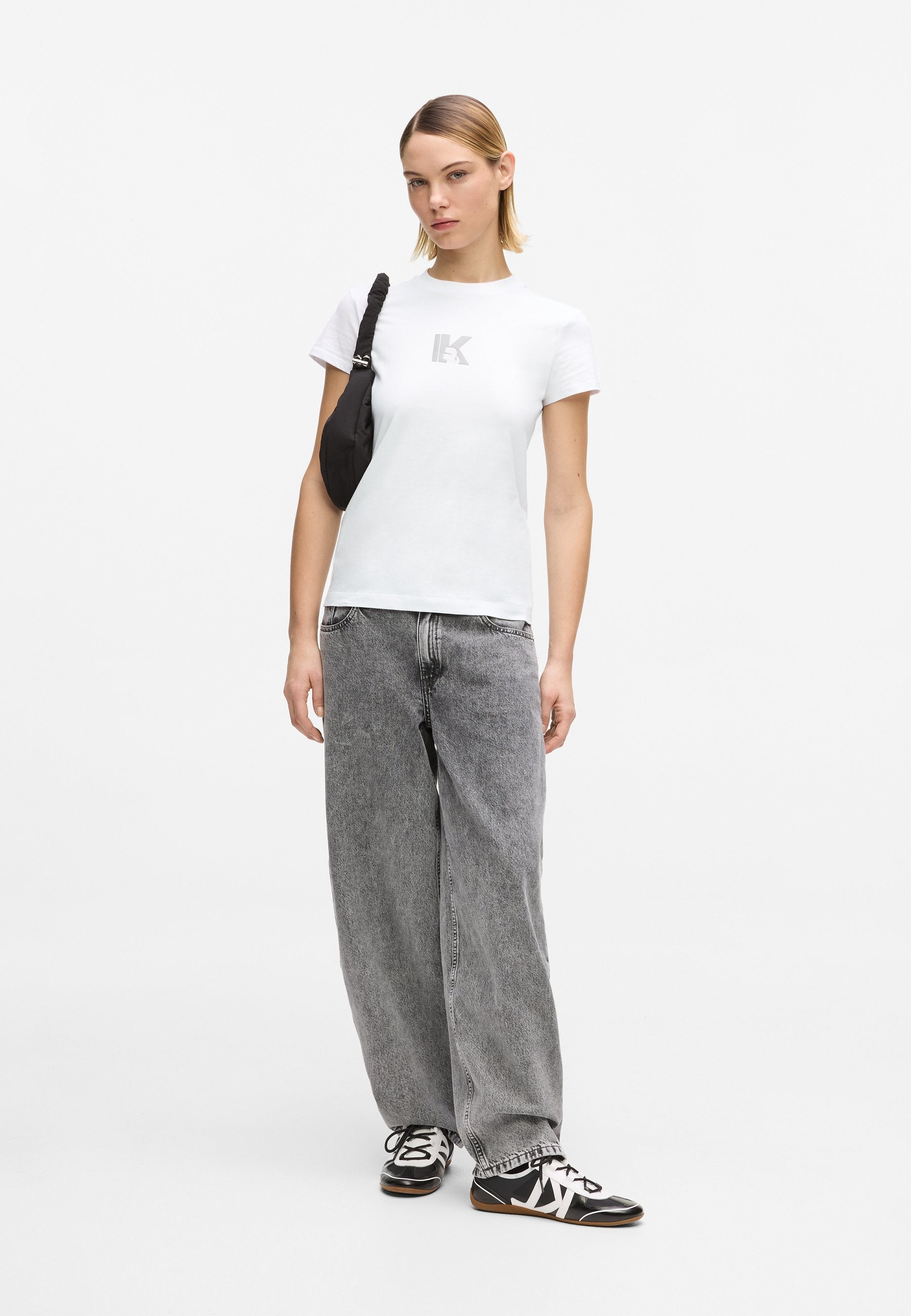 SLIM K LOGO - Print T-shirt - white