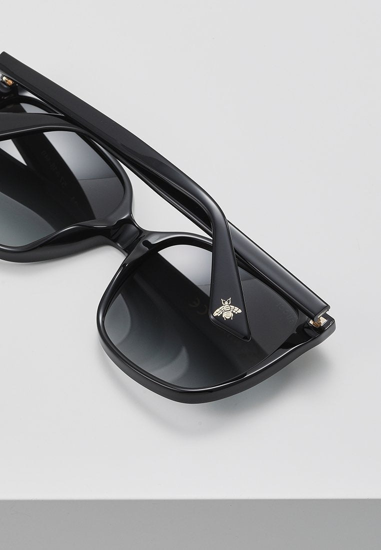 GG CAT-EYE ROUND ACETATE SUNGLASSES - Sunglasses - black/grey