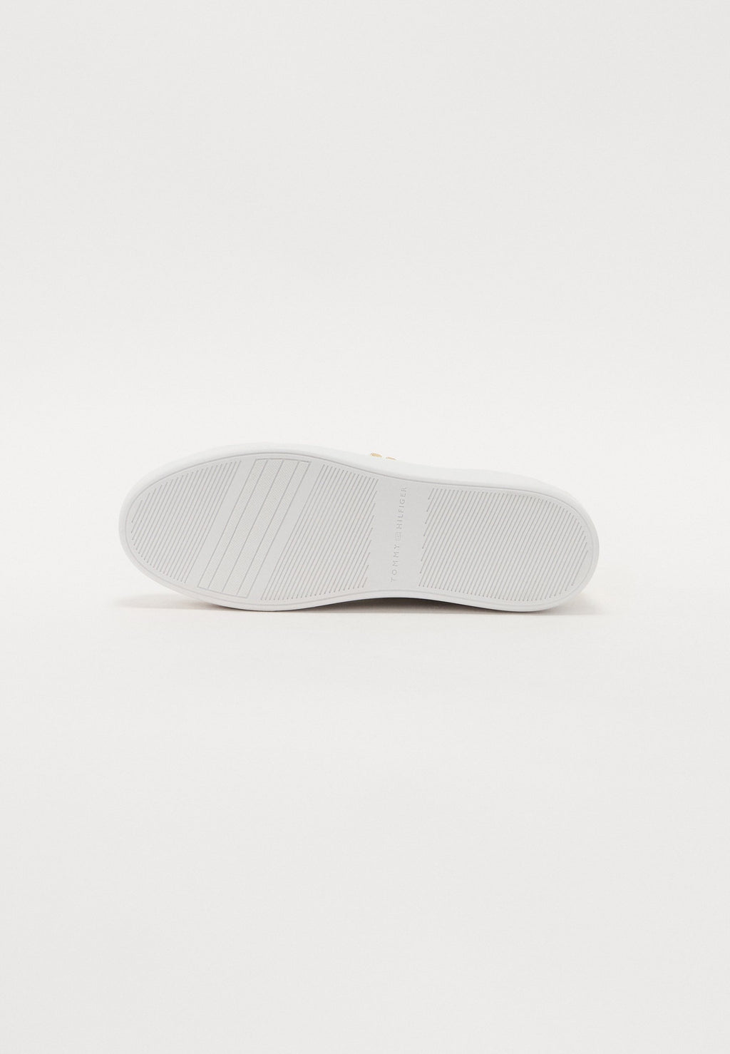 METALLIC HEEL LEATHER PLATFORM COURT TRAINERS - Trainers - white