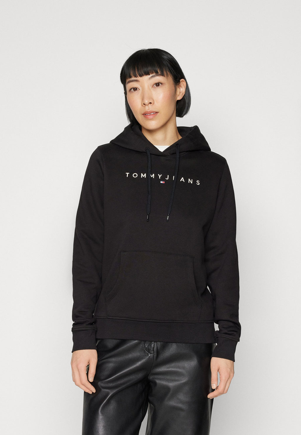 LINEAR LOGO FLEECE DRAWSTRING HOODY - Hoodie - black